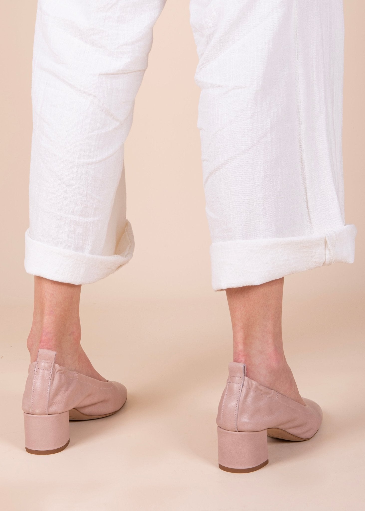 Eloisa savage nude - ballerina con tacco in pelle beige - Marta Ray