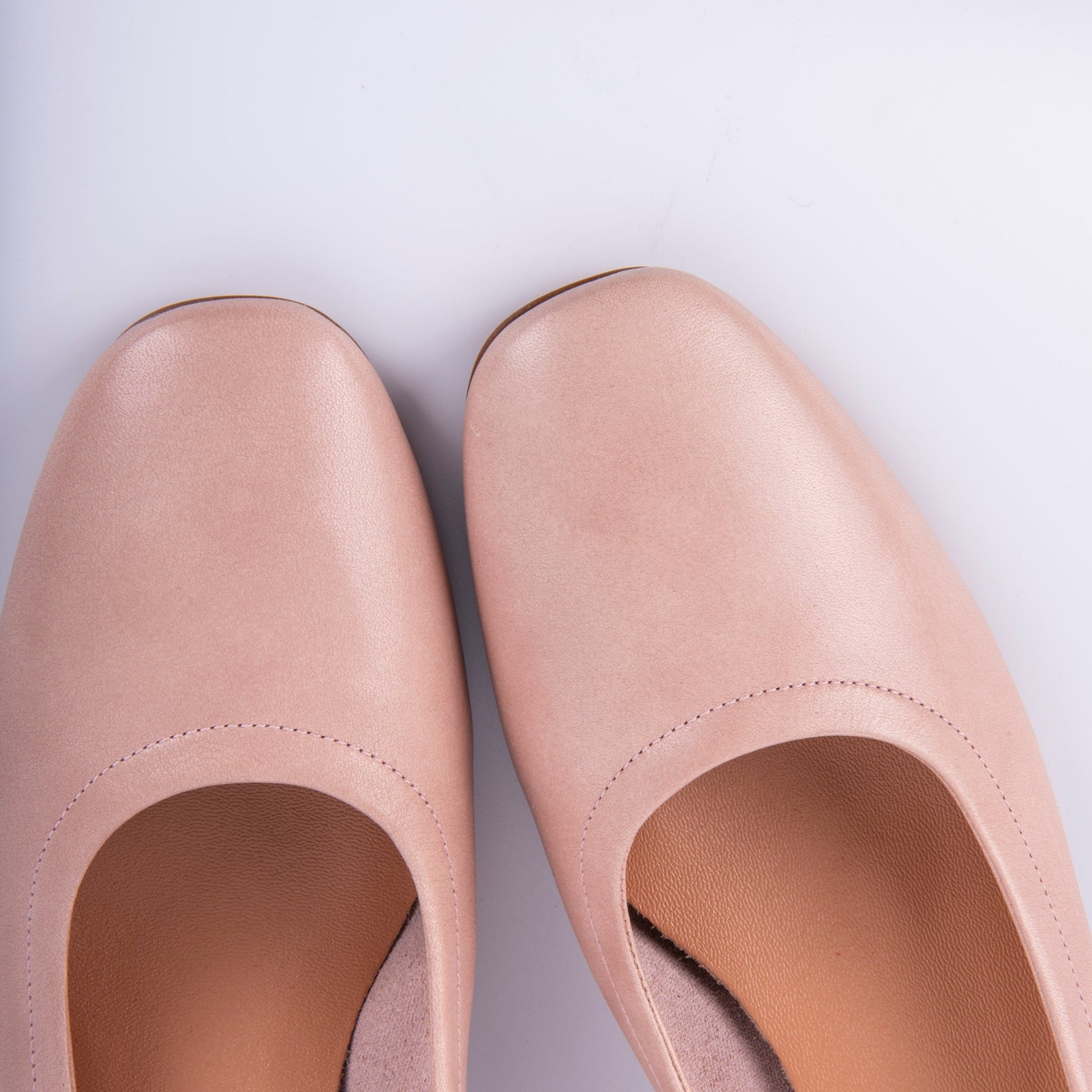 Eloisa savage nude - ballerina con tacco in pelle beige - Marta Ray