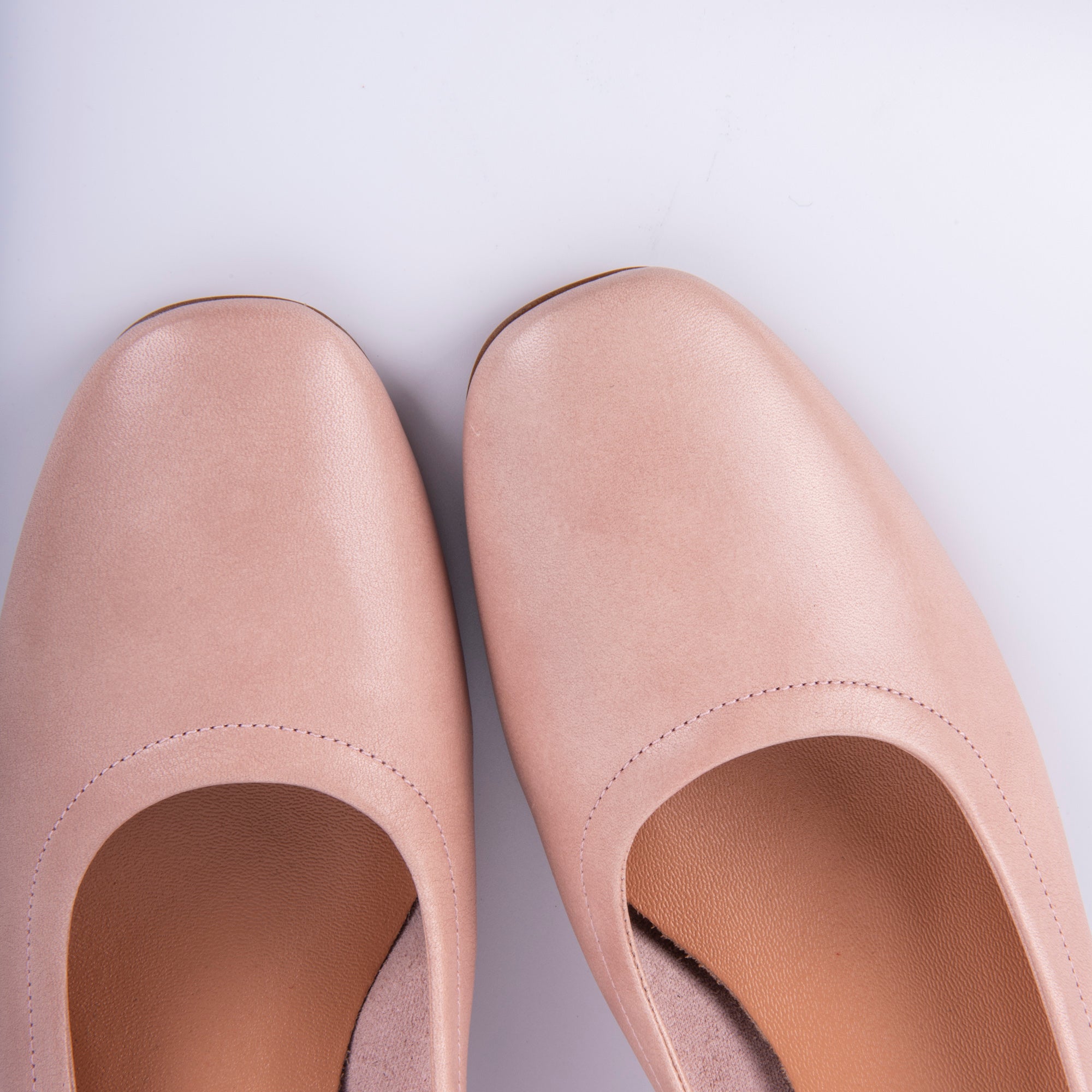 Eloisa savage nude - ballerina con tacco in pelle beige - Marta Ray