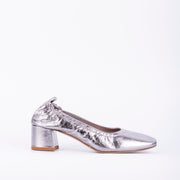 Eloisa skratch argento - ballerina con tacco in pelle argento grigio - Marta Ray
