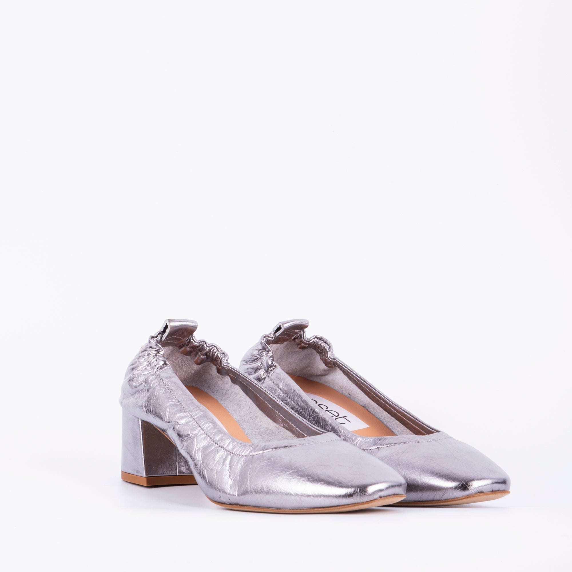 Eloisa skratch argento - ballerina con tacco in pelle argento grigio - Marta Ray