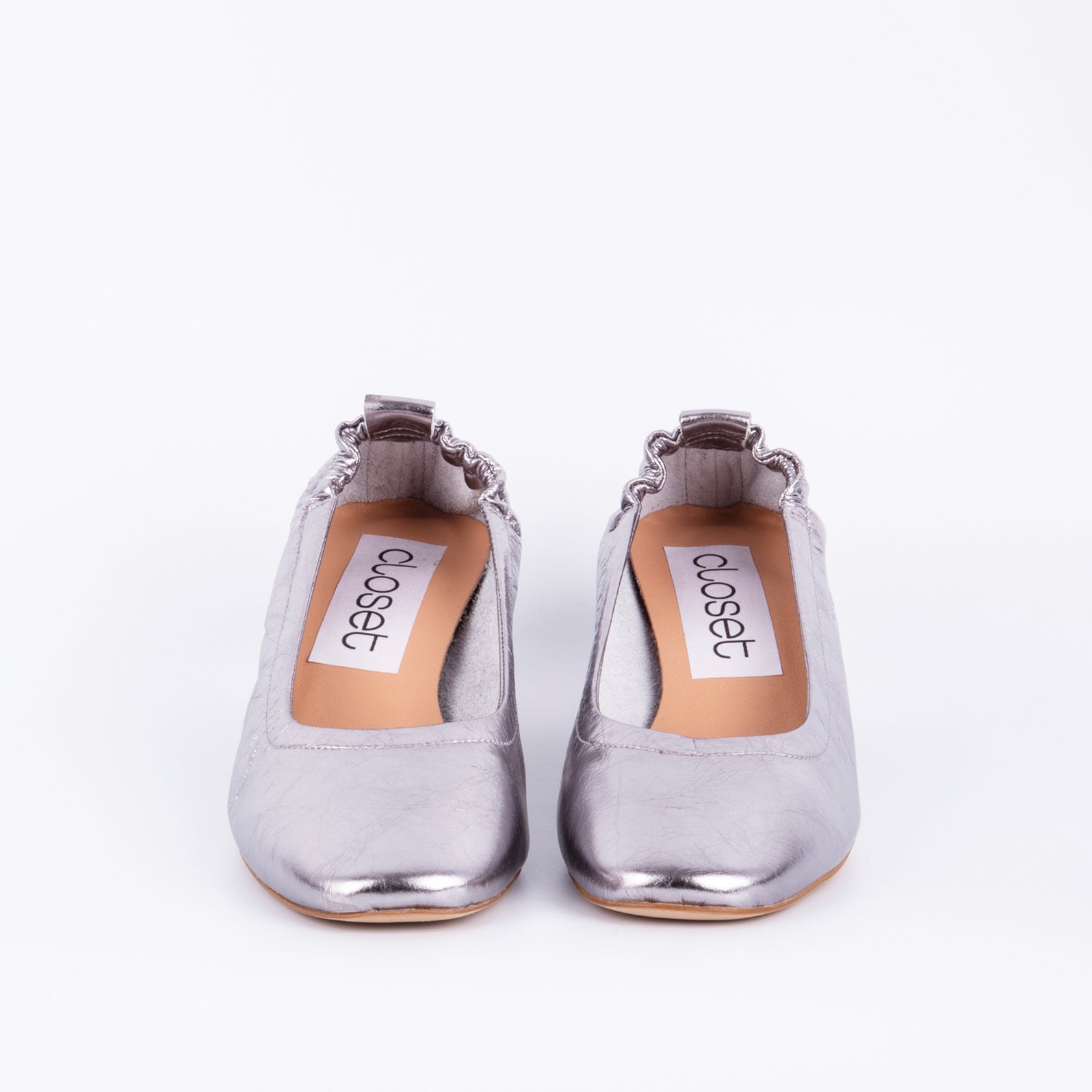 Eloisa skratch argento - ballerina con tacco in pelle argento grigio - Marta Ray