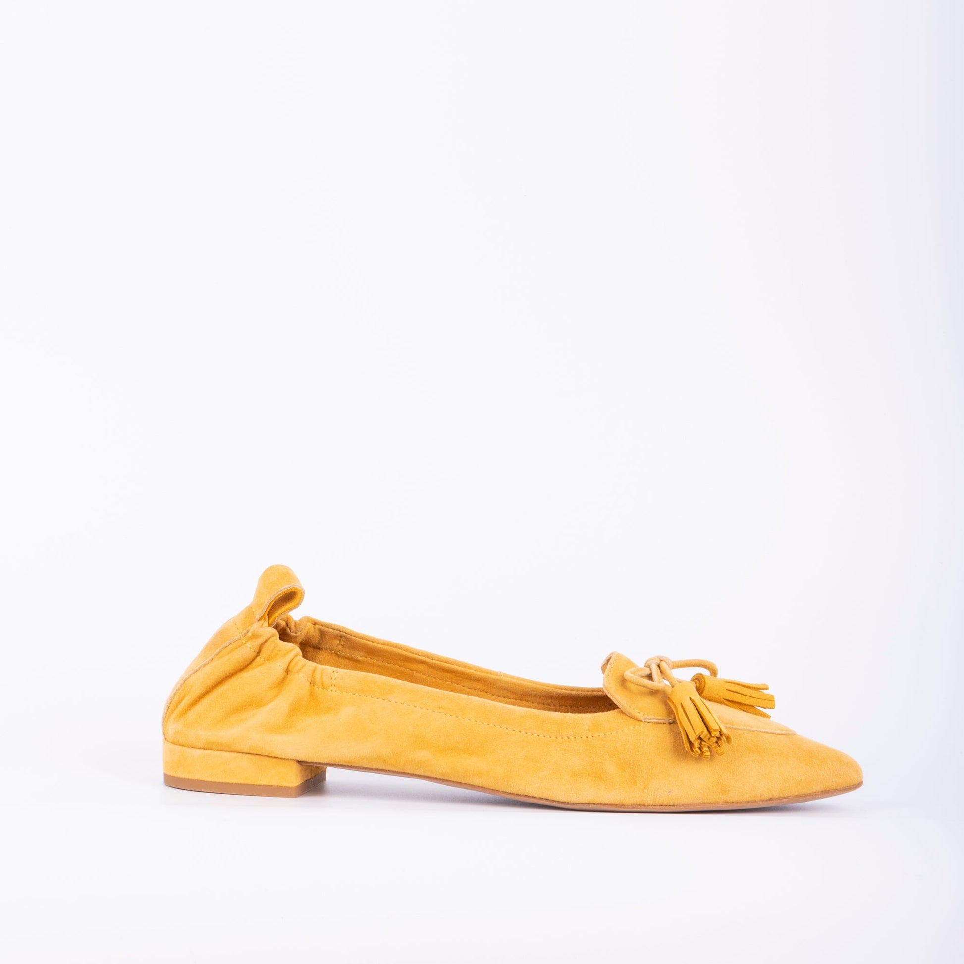 Elvia camoscio giallo - ballerina a punta in pelle gialla - Marta Ray