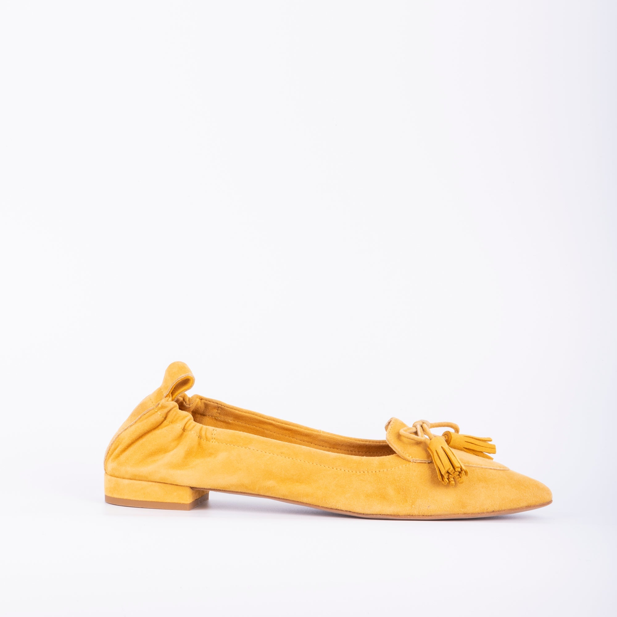 Elvia camoscio giallo - ballerina a punta in pelle gialla - Marta Ray