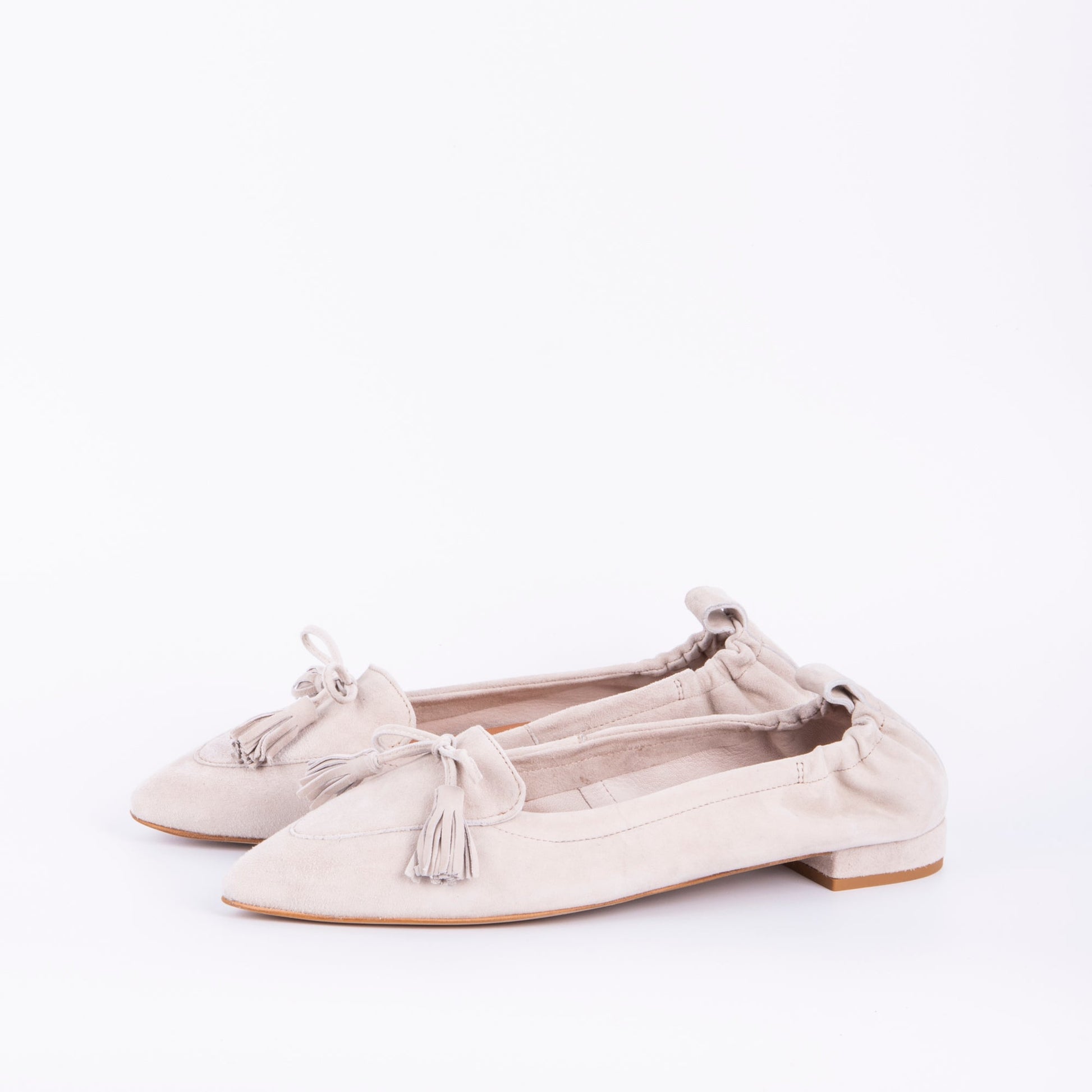 Elvia camoscio grigio perla - ballerina a punta in pelle grigia - Marta Ray
