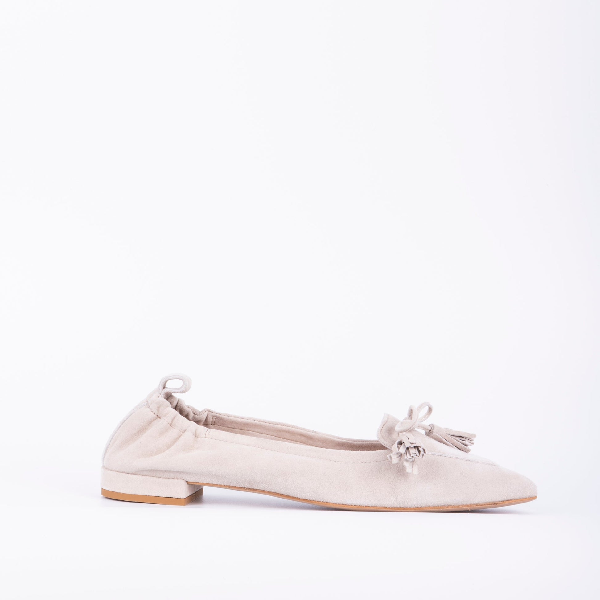 Elvia camoscio grigio perla - ballerina a punta in pelle grigia - Marta Ray