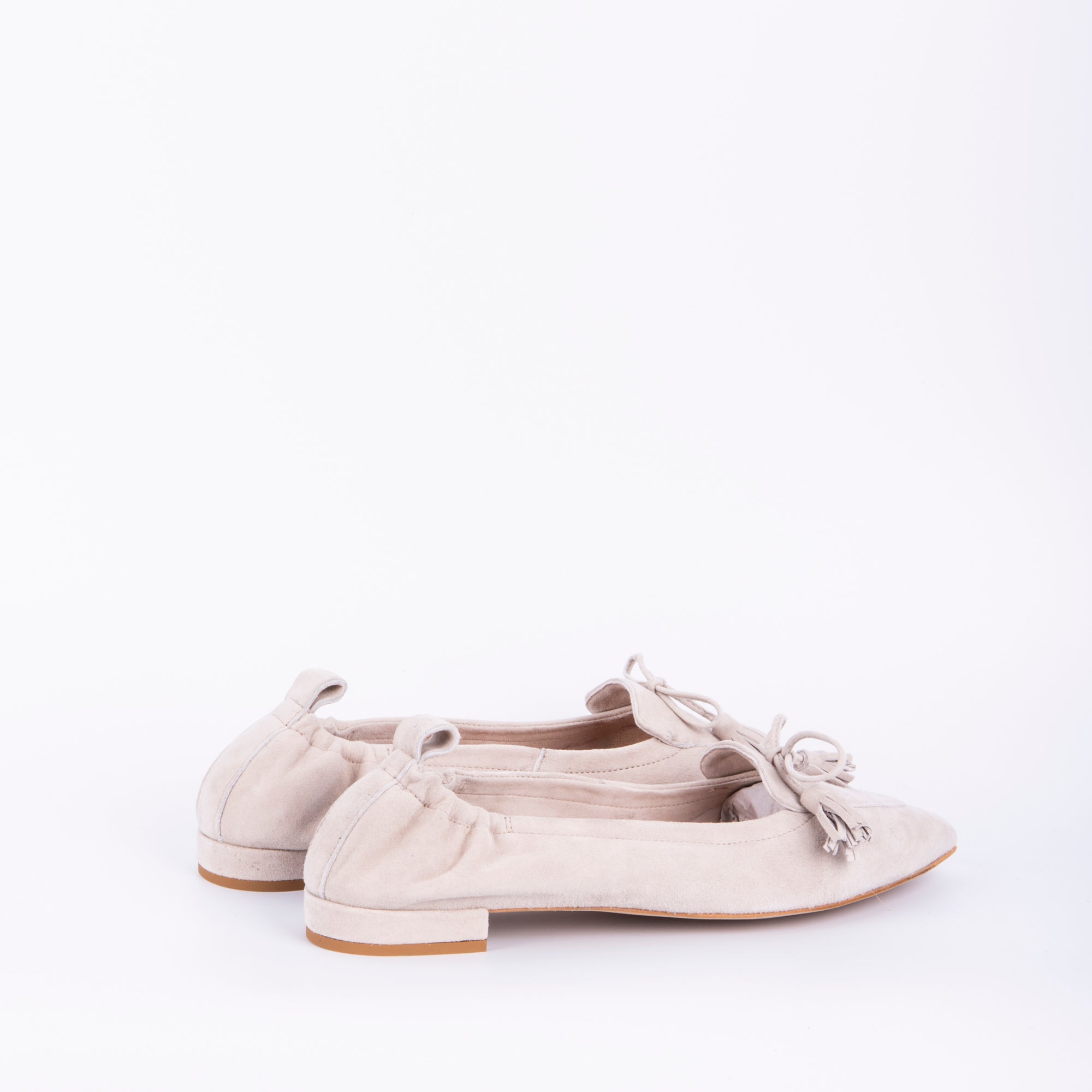 Elvia camoscio grigio perla - ballerina a punta in pelle grigia - Marta Ray