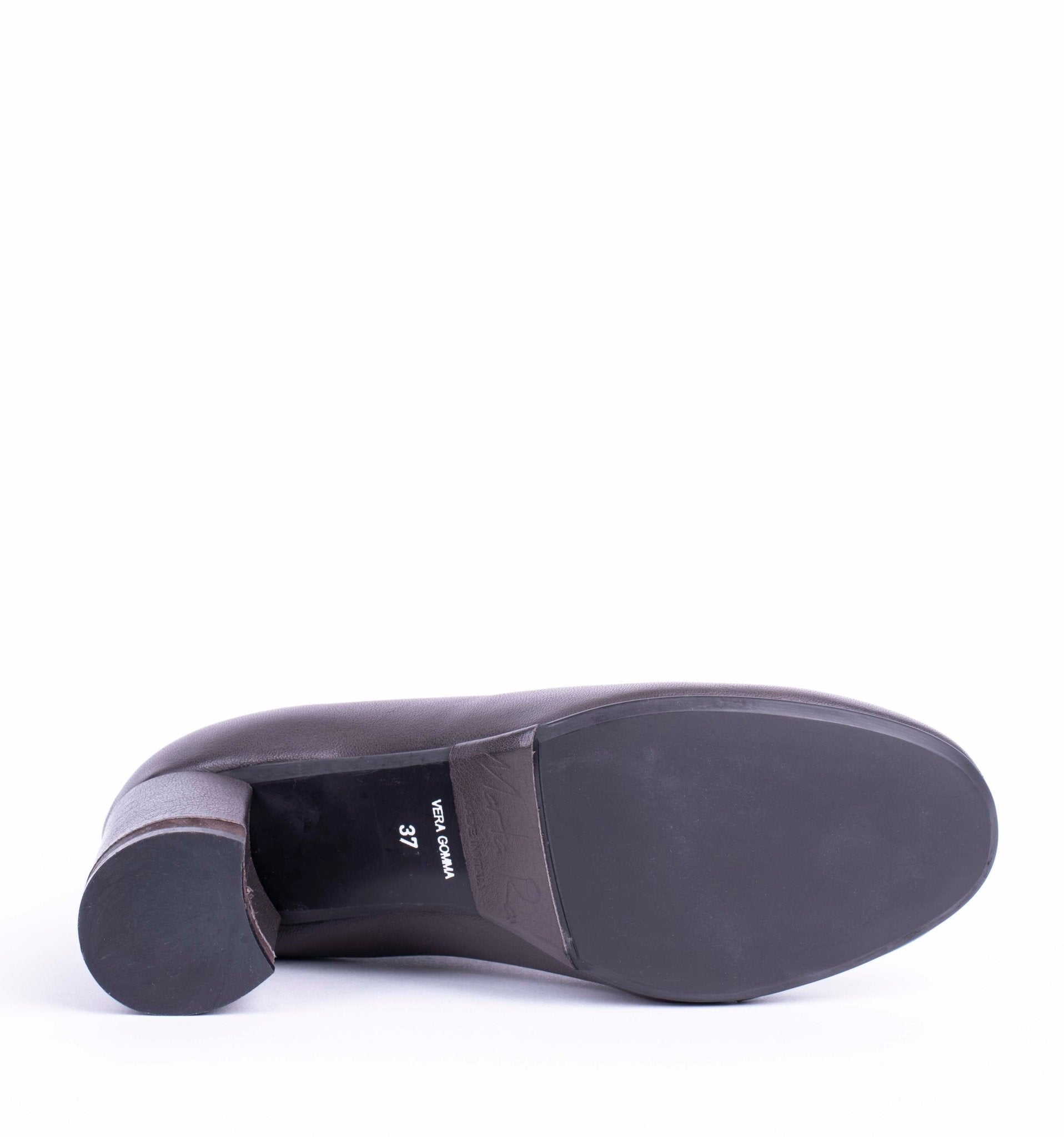 Ermione T7 mousse ebano+ long beach testa di moro - scarpa con tacco in pelle marrone - Marta Ray