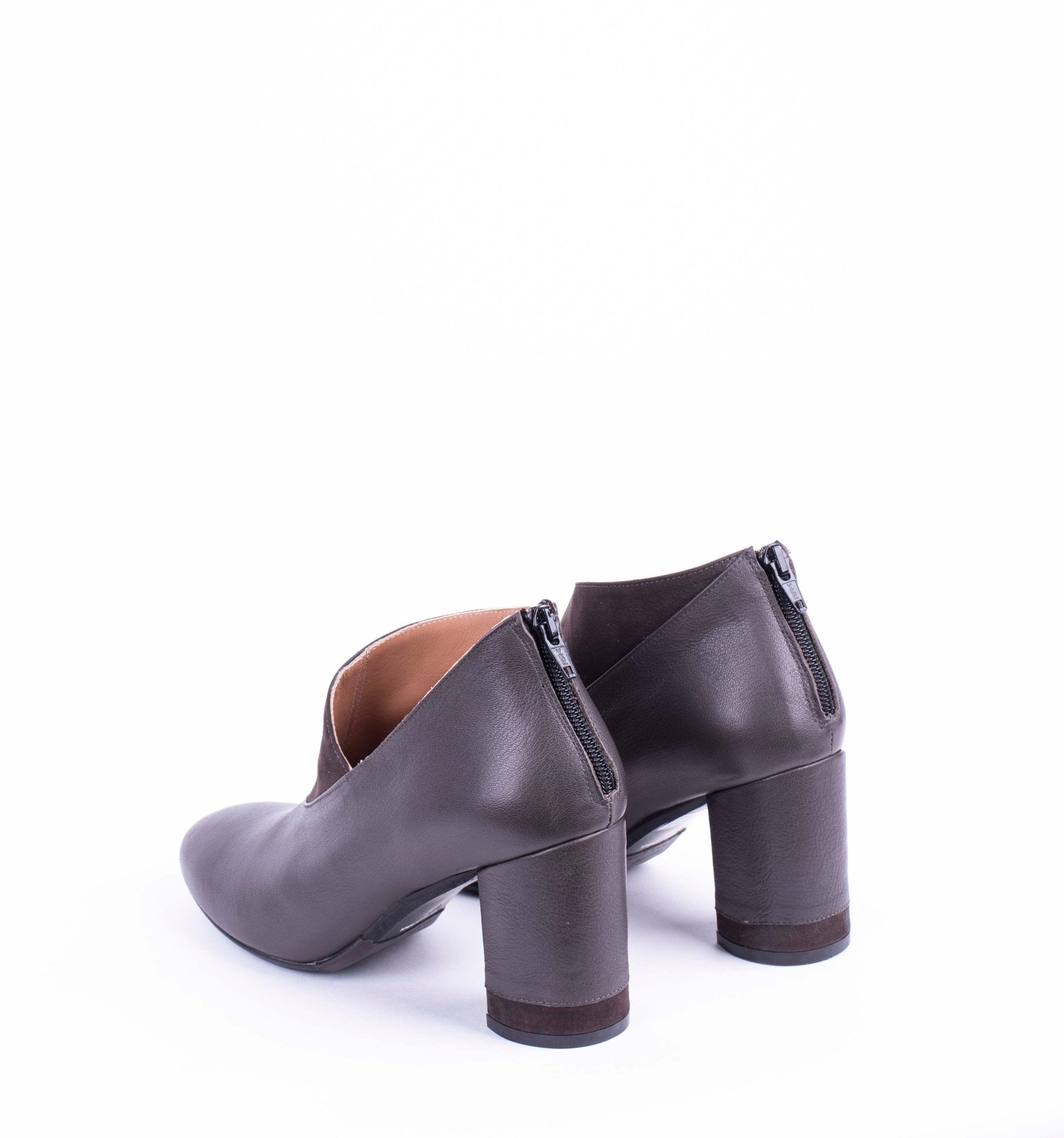 Ermione T7 mousse ebano+ long beach testa di moro - scarpa con tacco in pelle marrone - Marta Ray