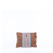 Ester camoscio+nastro boho cuoio - piattina a tracolla in pelle marrone - Marta Ray