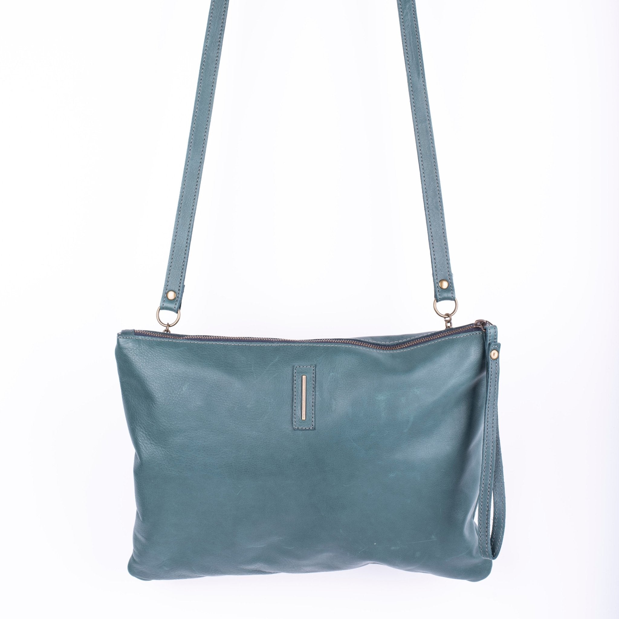 Ester mousse cardo marino - pochette in pelle verde - Marta Ray