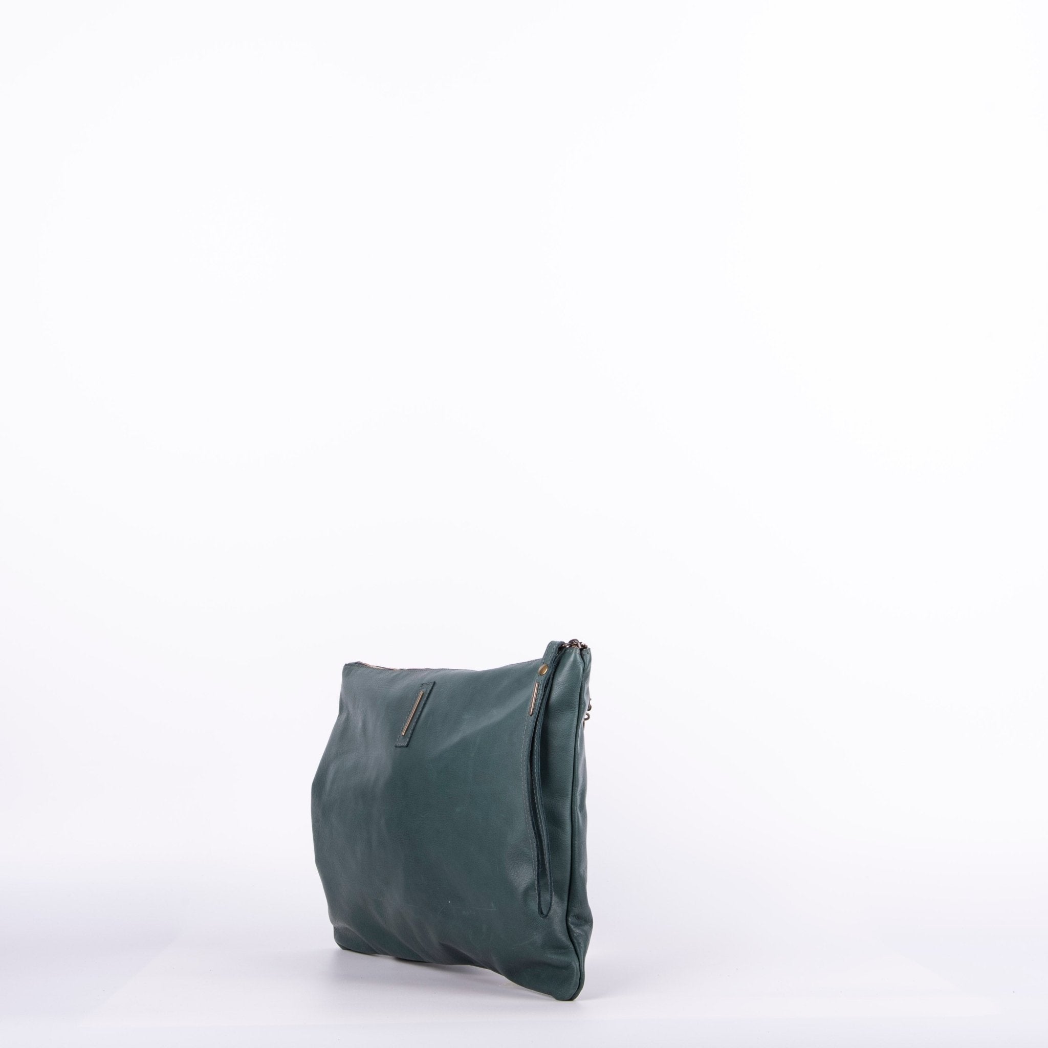 Ester mousse cardo marino - pochette in pelle verde - Marta Ray