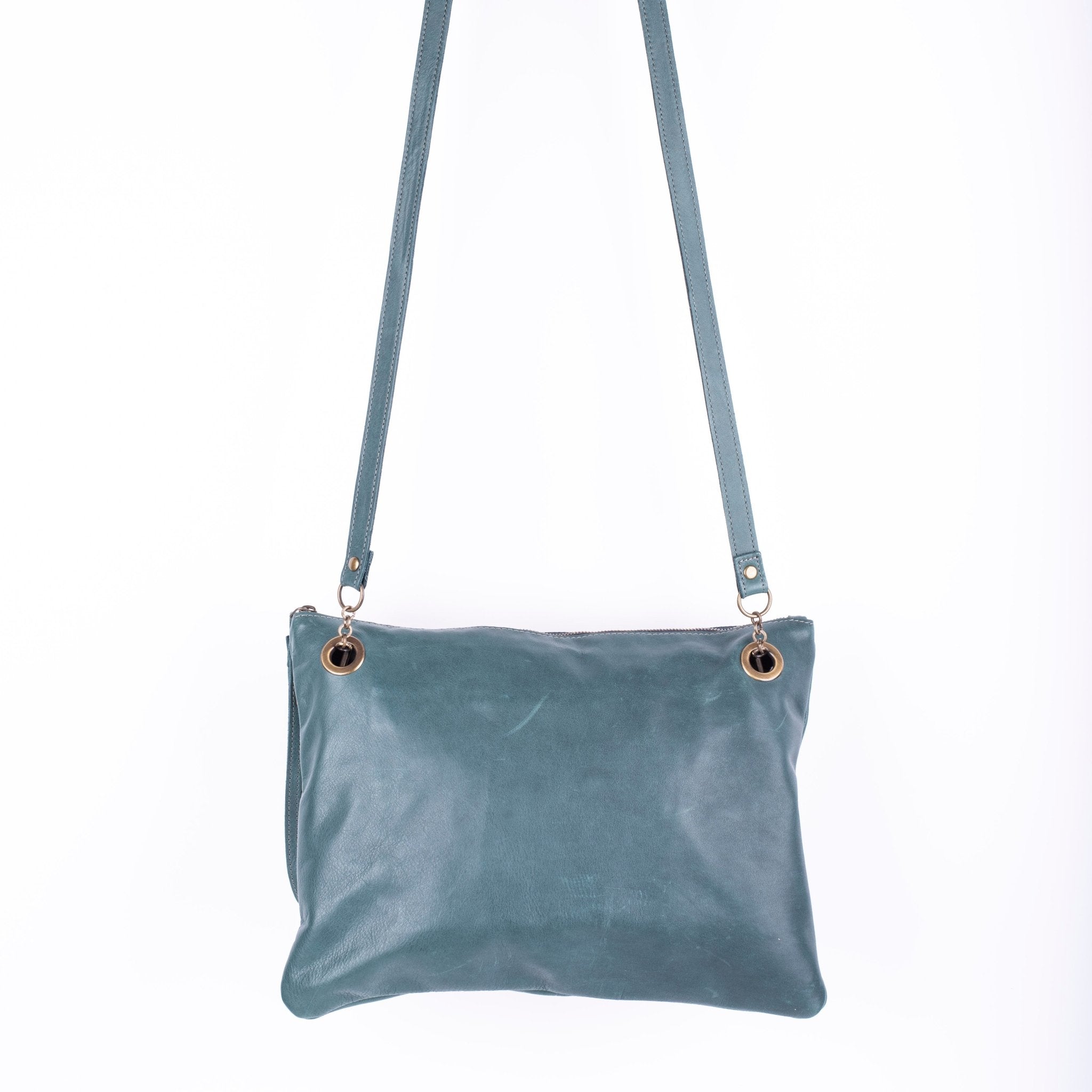 Ester mousse cardo marino - pochette in pelle verde - Marta Ray