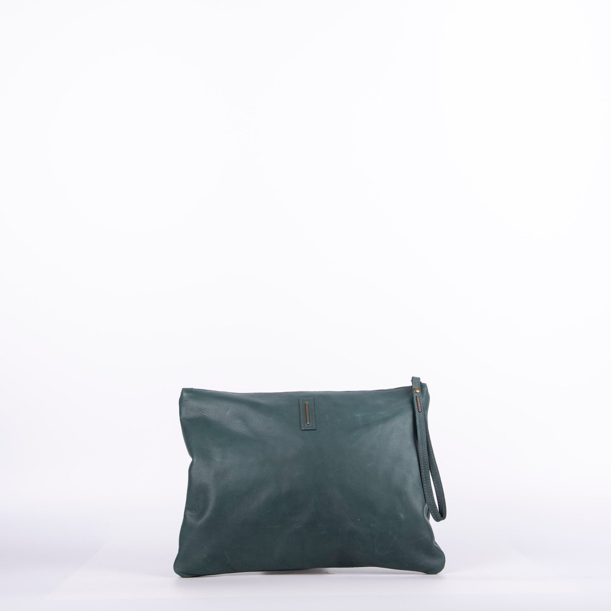 Ester mousse cardo marino - pochette in pelle verde - Marta Ray