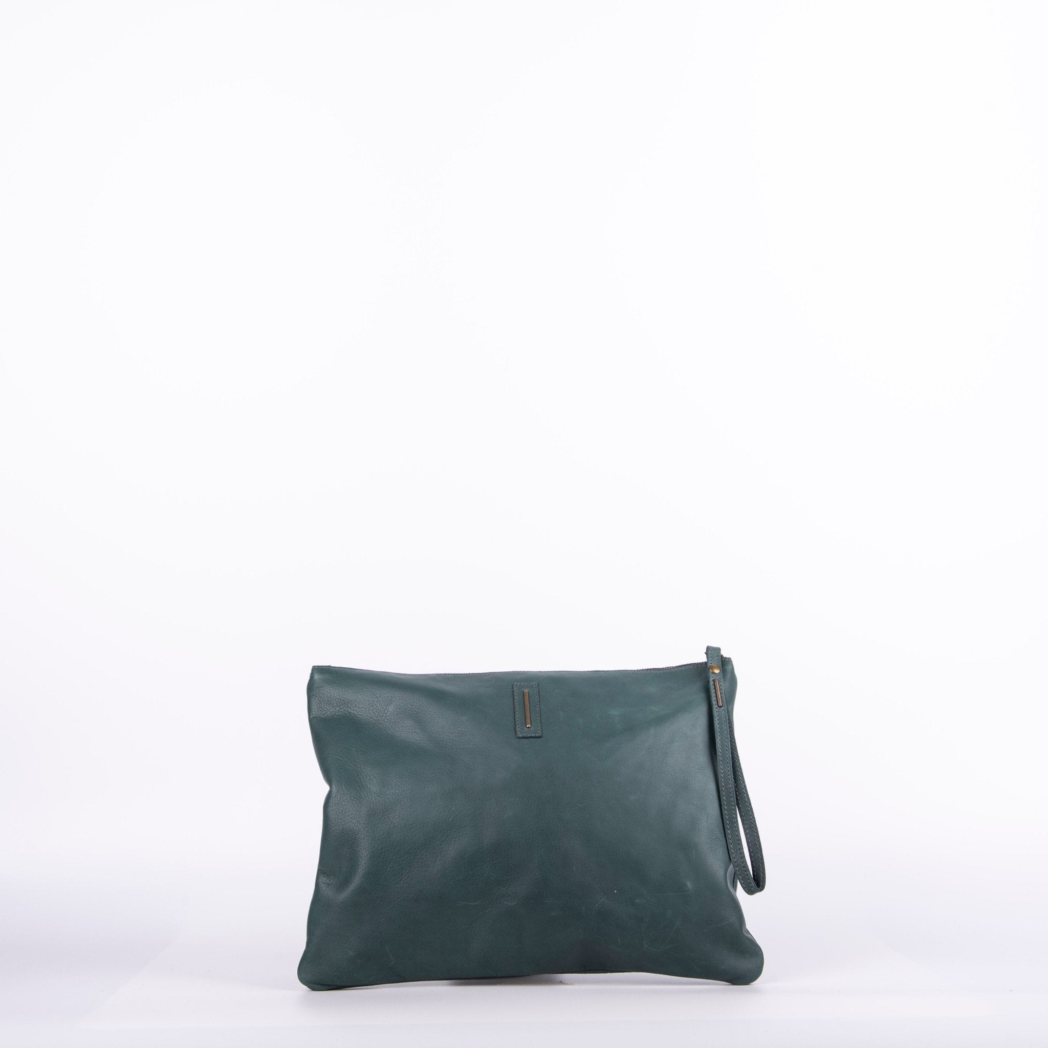 Ester mousse cardo marino - pochette in pelle verde - Marta Ray