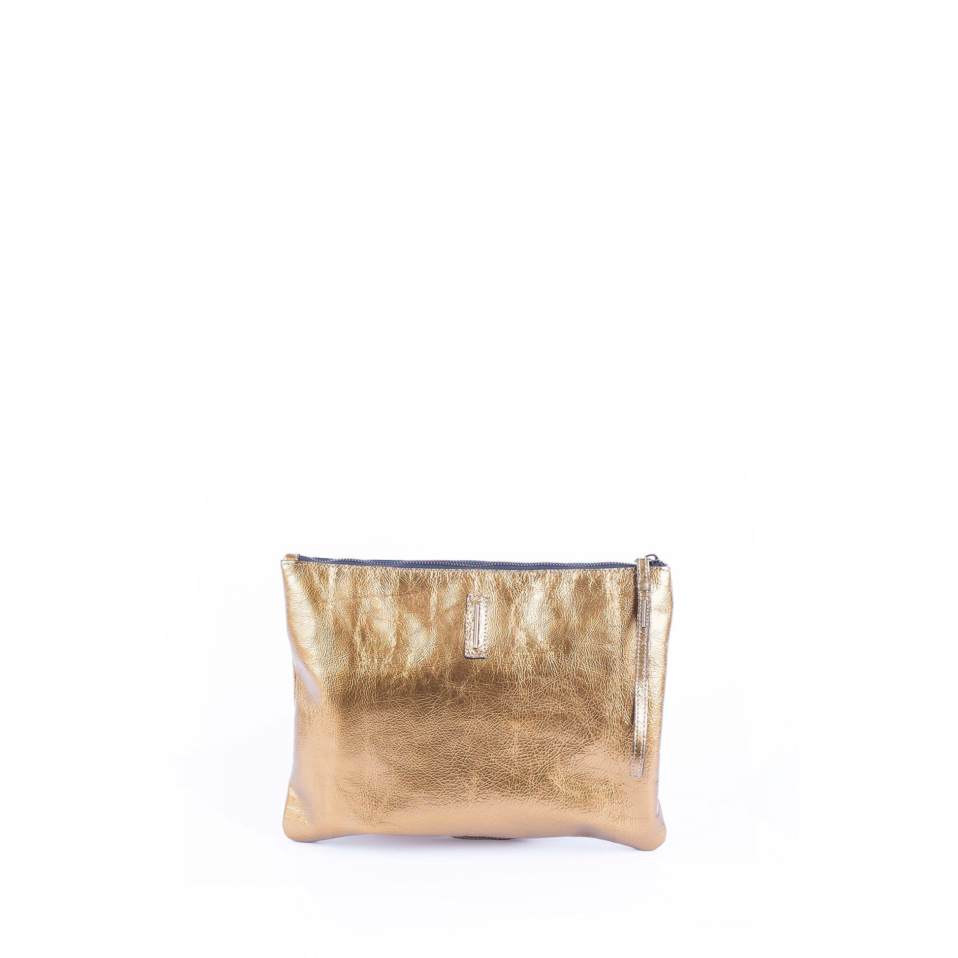 Ester vernice gold dust - piattina a tracolla in pelle dorata - Marta Ray