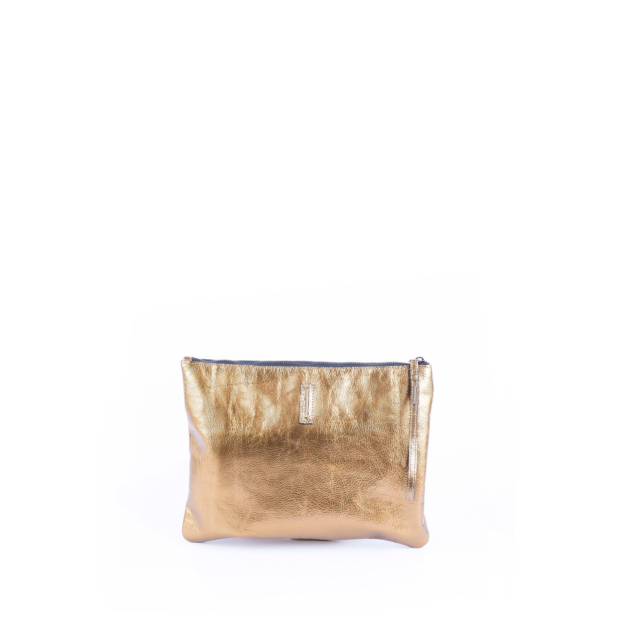 Ester vernice gold dust - piattina a tracolla in pelle dorata - Marta Ray