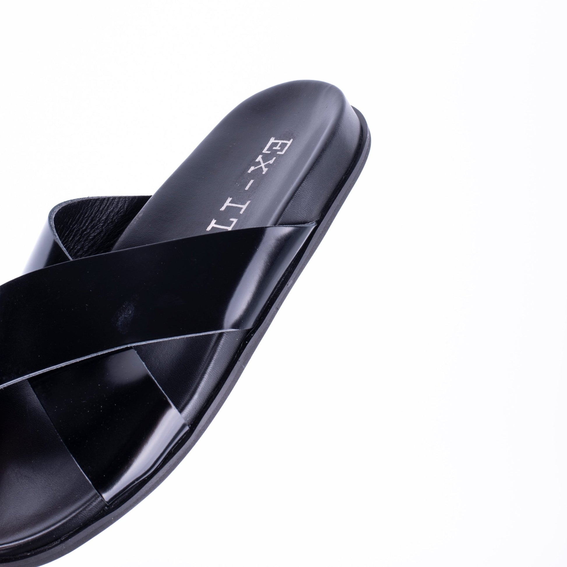 Ex-IT W1918 - ciabattina con fasce incrociate in pelle lucida nera - Marta Ray