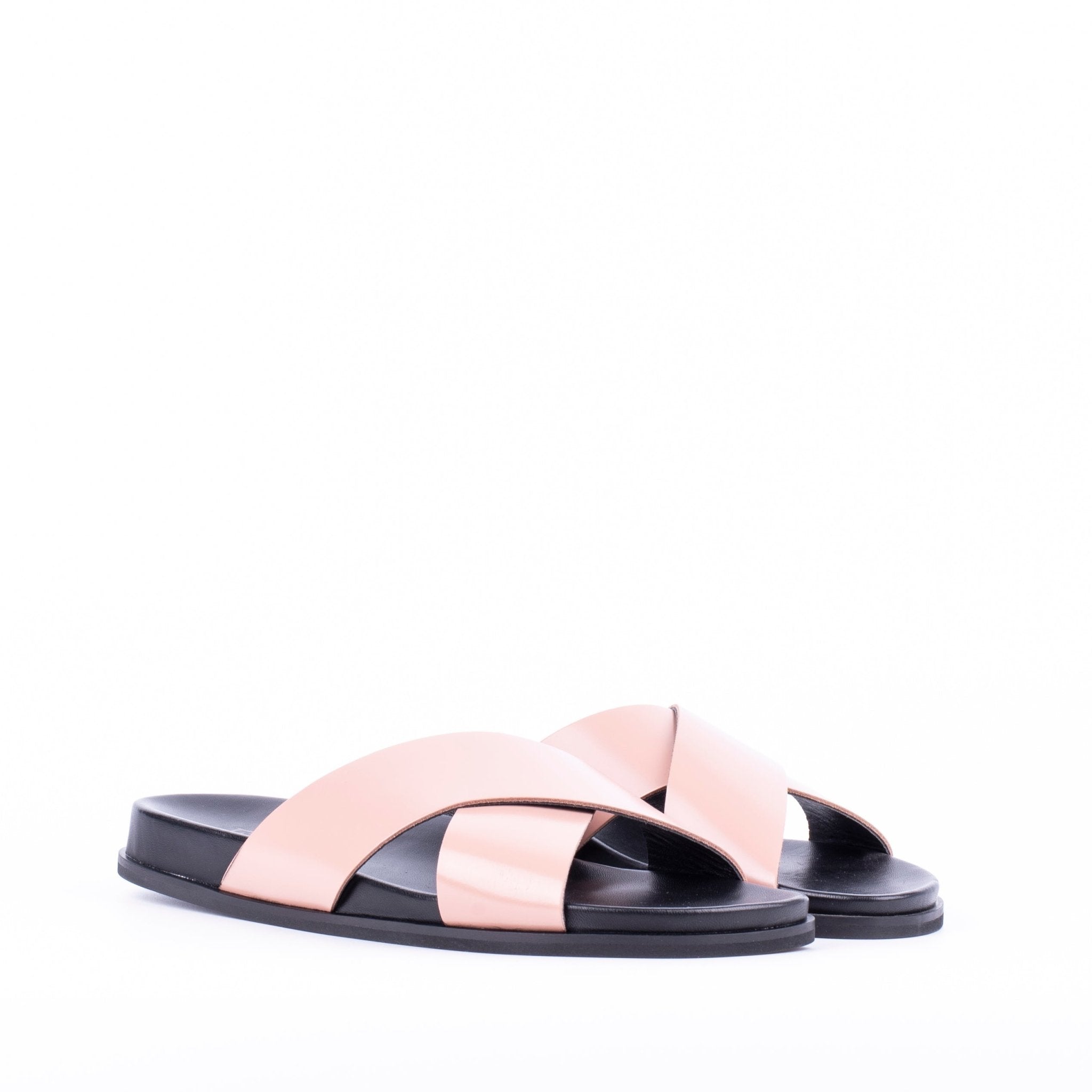 Ex-IT W1918 - ciabattina con fasce incrociate in pelle lucida rosa - Marta Ray