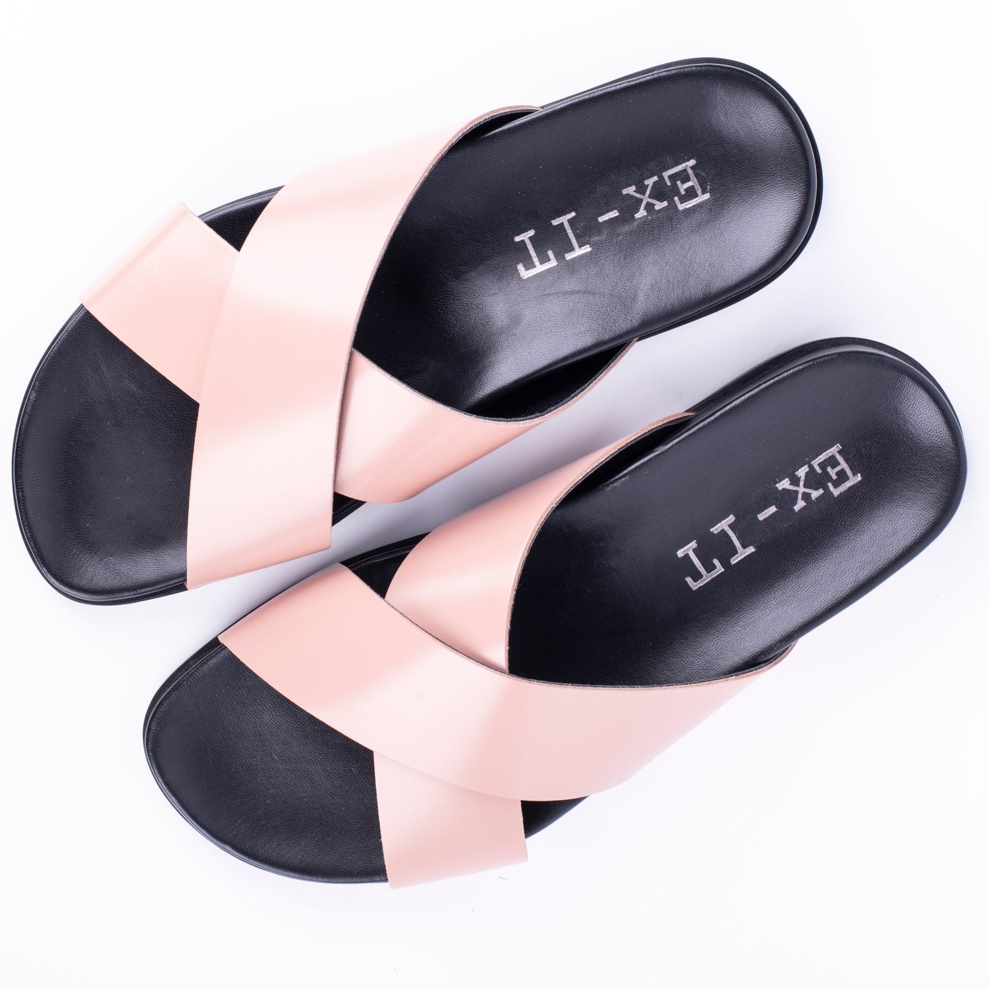 Ex-IT W1918 - ciabattina con fasce incrociate in pelle lucida rosa - Marta Ray