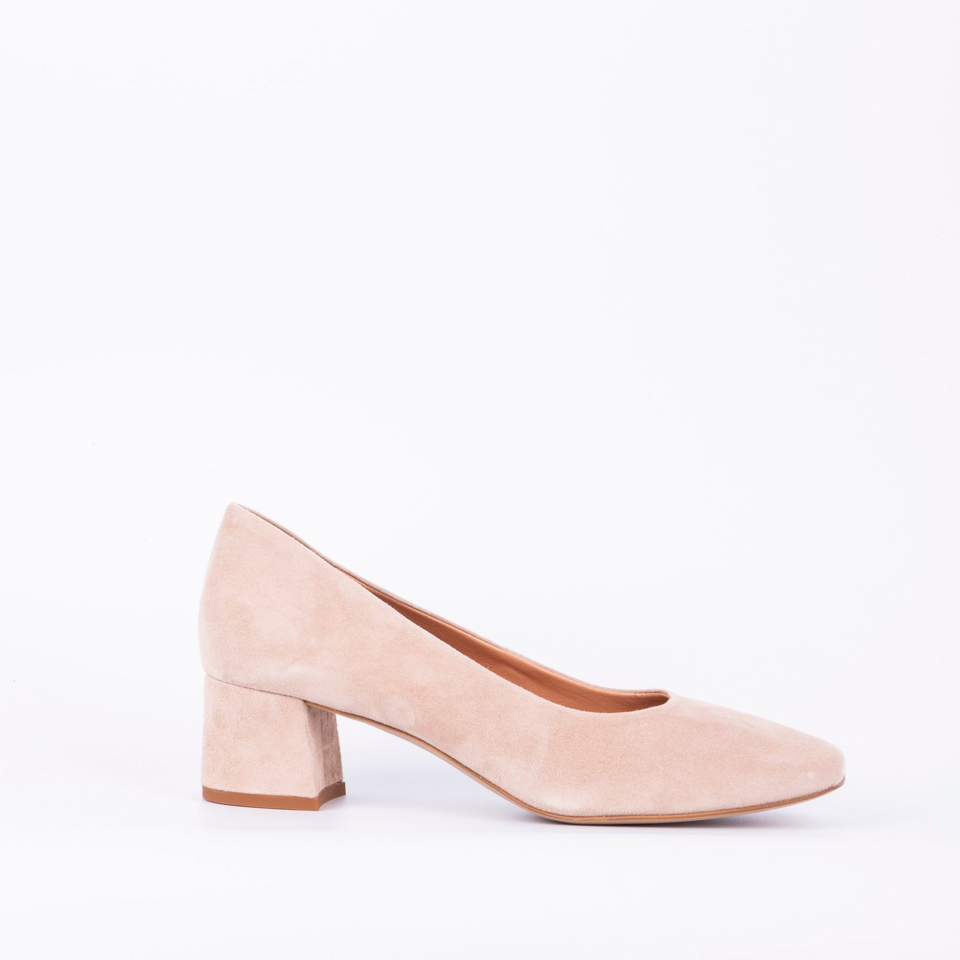 Flaminia camoscio cipria- décolleté a punta tonda in pelle rosa - Marta Ray