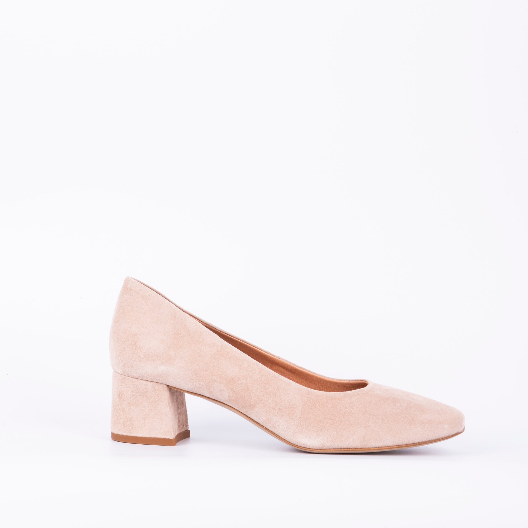 Flaminia camoscio cipria- décolleté a punta tonda in pelle rosa - Marta Ray
