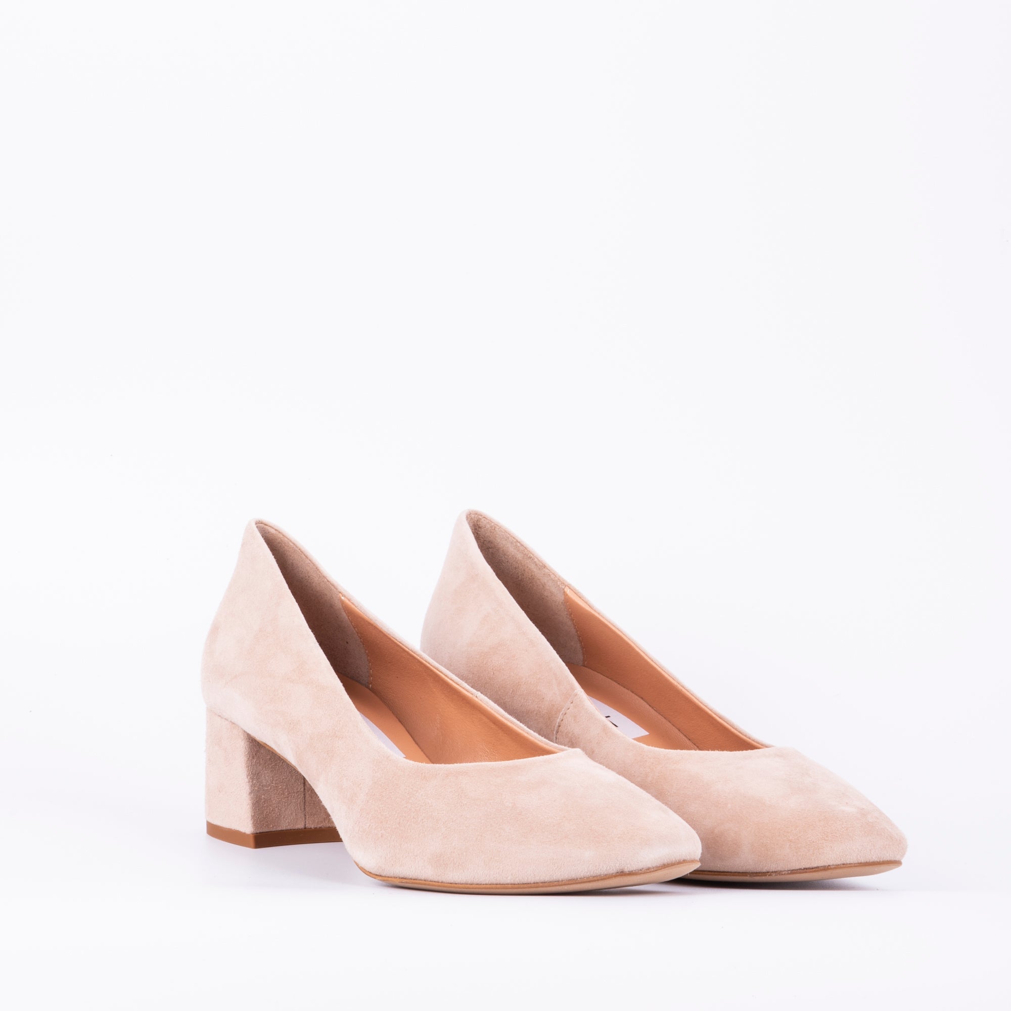Flaminia camoscio cipria- décolleté a punta tonda in pelle rosa - Marta Ray