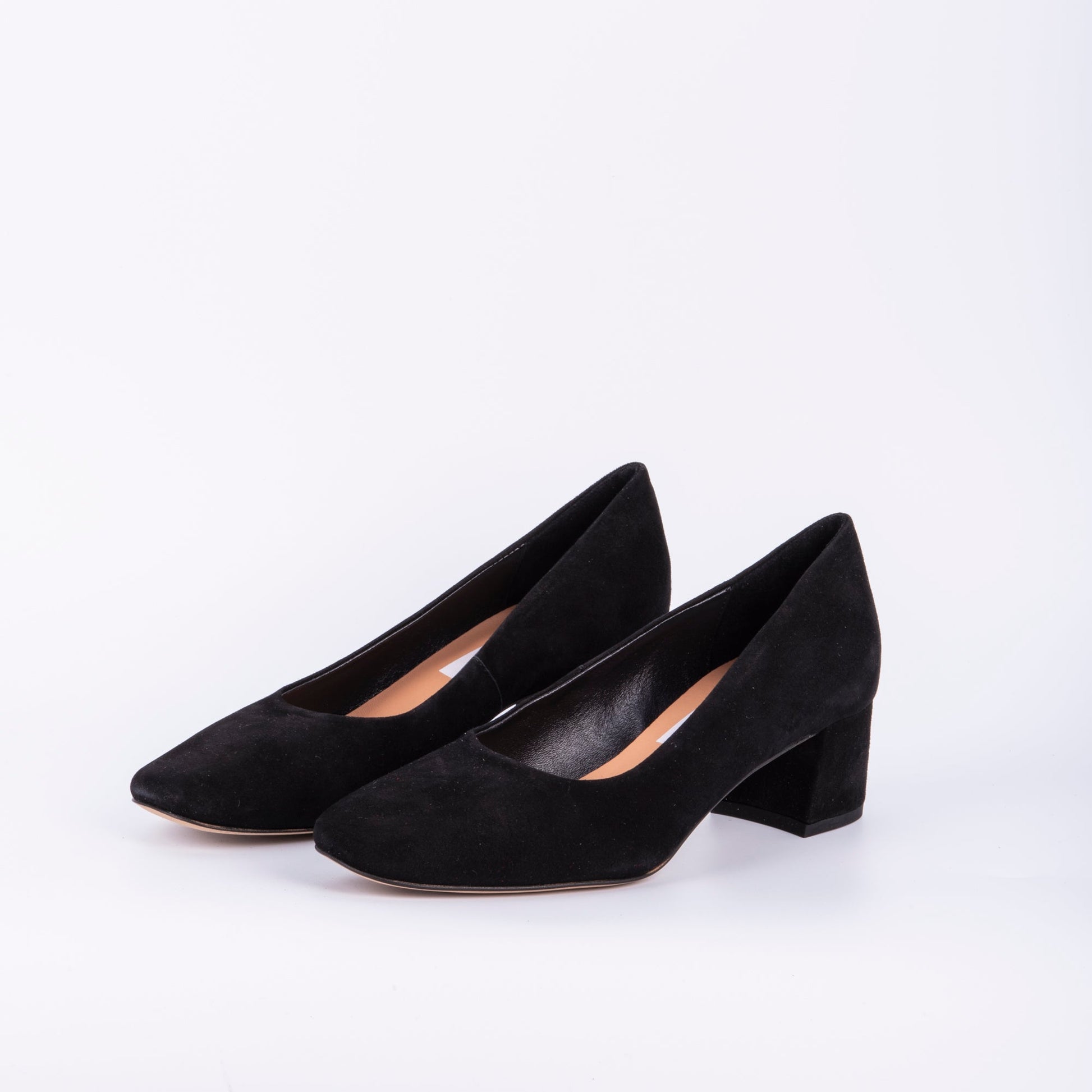 Flaminia camoscio nero - décolleté a punta tonda in pelle nera - Marta Ray