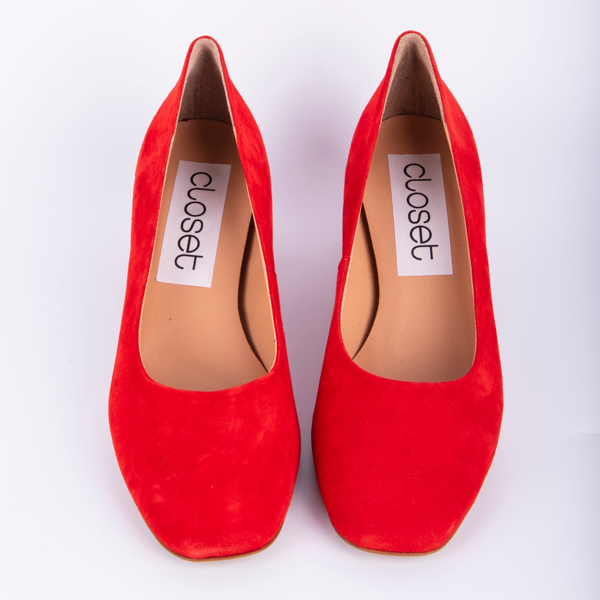Flaminia camoscio rosso - décolleté a punta tonda in pelle rossa - Marta Ray