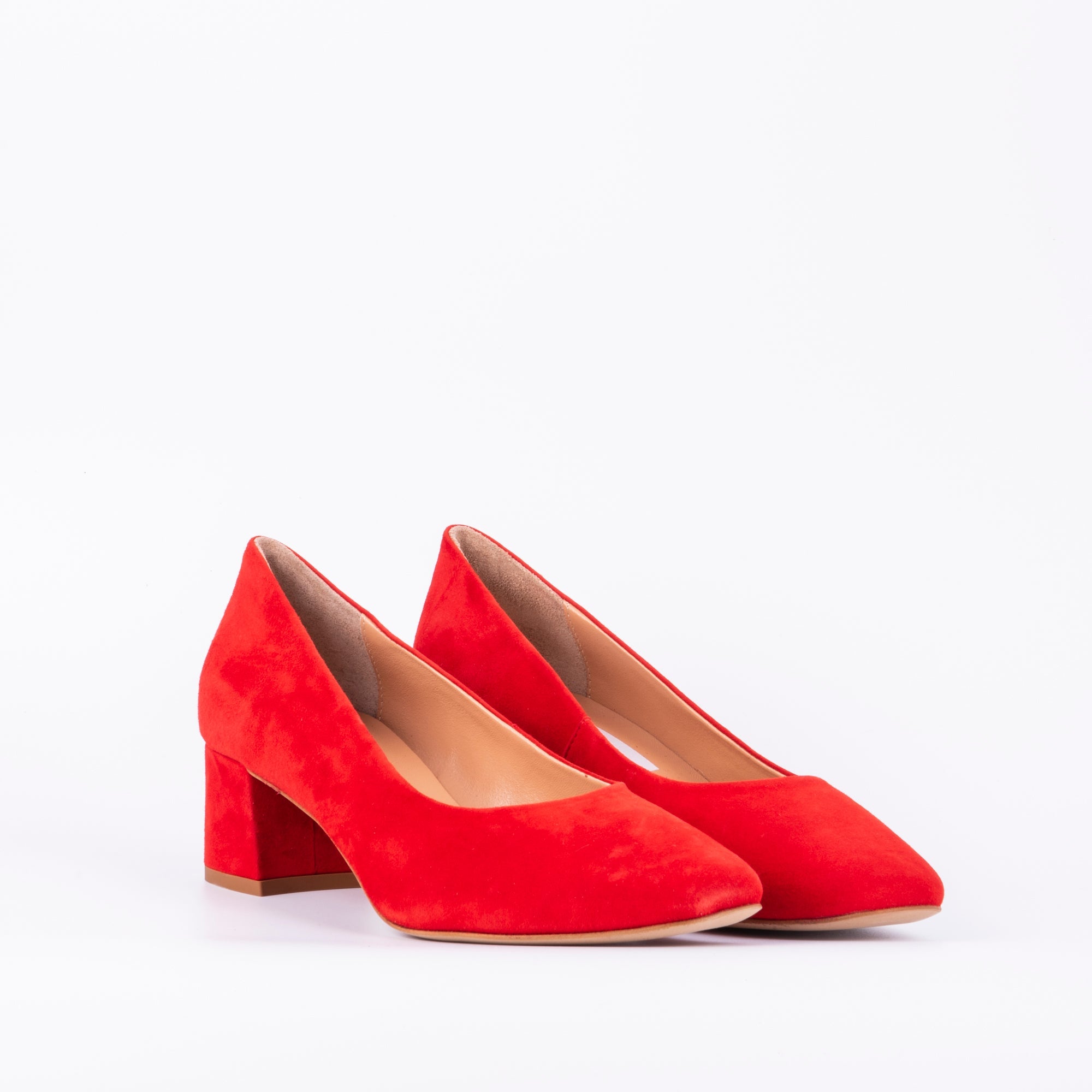 Flaminia camoscio rosso - décolleté a punta tonda in pelle rossa - Marta Ray