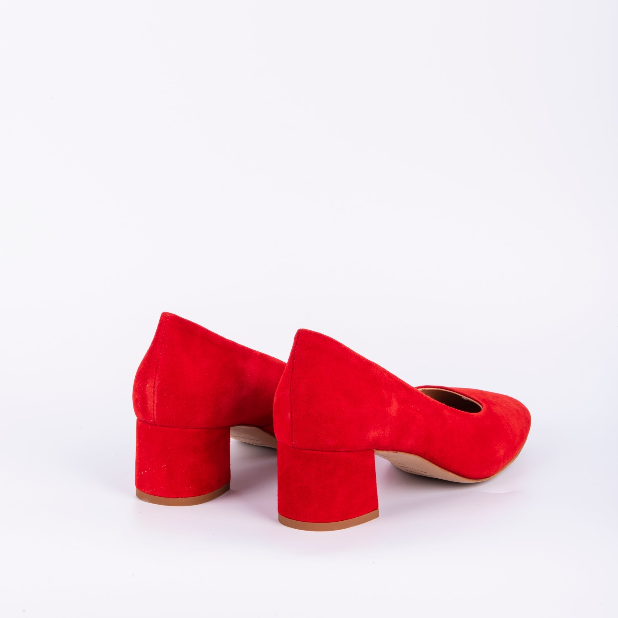 Flaminia camoscio rosso - décolleté a punta tonda in pelle rossa - Marta Ray