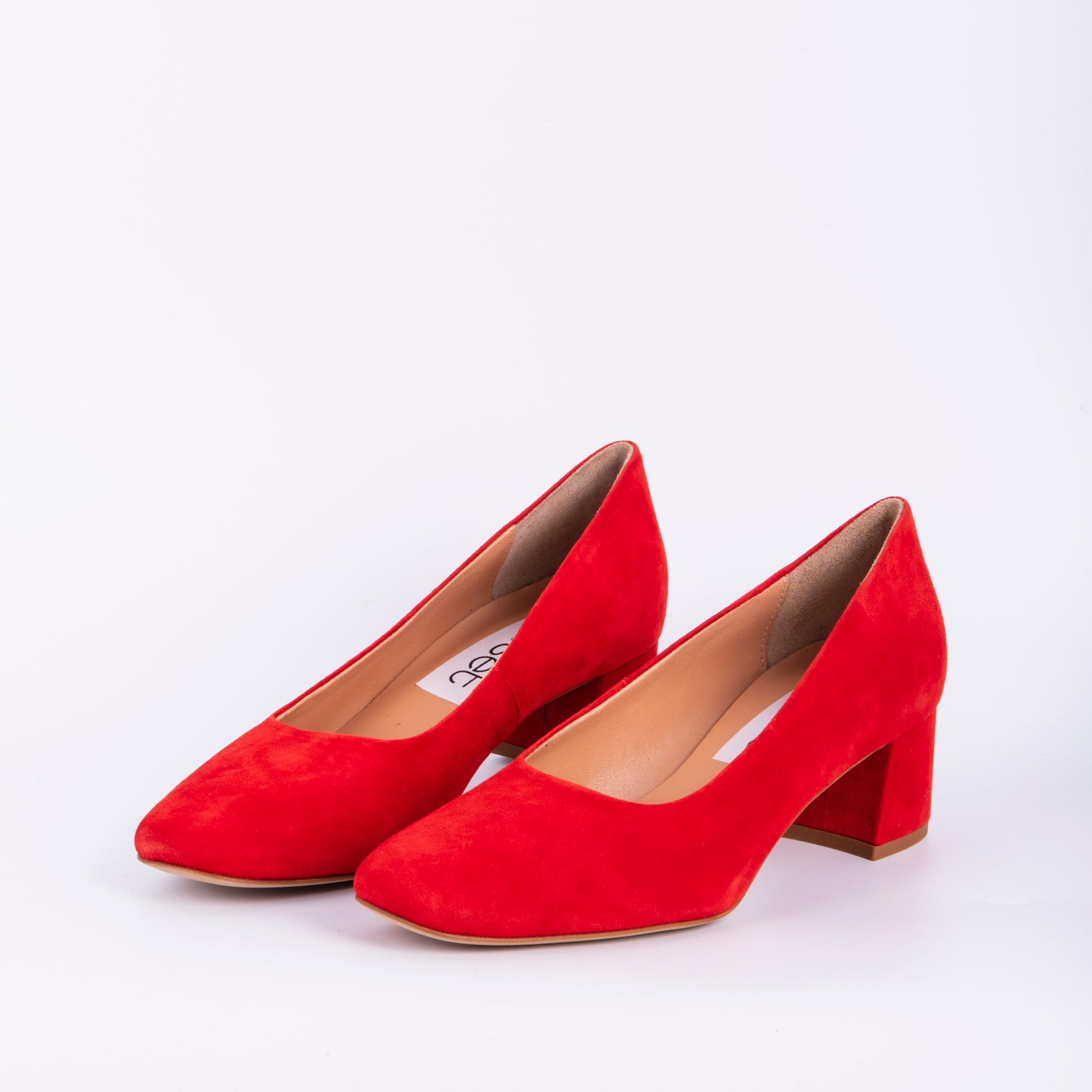 Flaminia camoscio rosso - décolleté a punta tonda in pelle rossa - Marta Ray