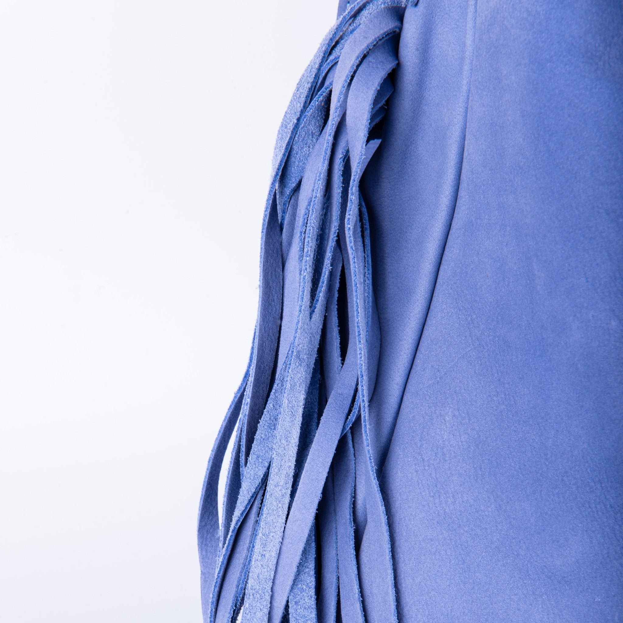 Floe long beach note d'oriente - borsa frangie a tracolla e spalla in pelle blu - Marta Ray