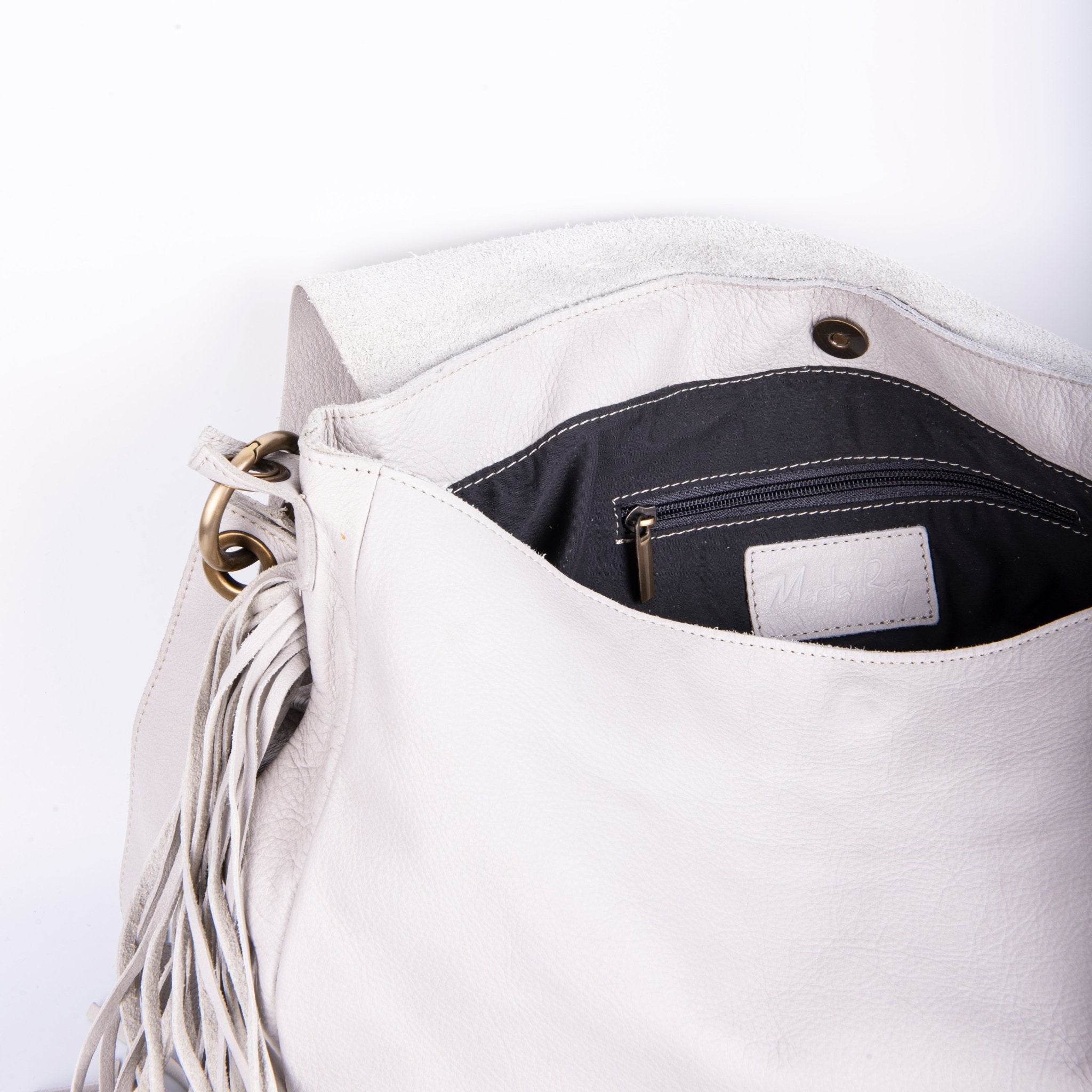 Floe mousse polvere - borsa a spalla in pelle bianca - Marta Ray