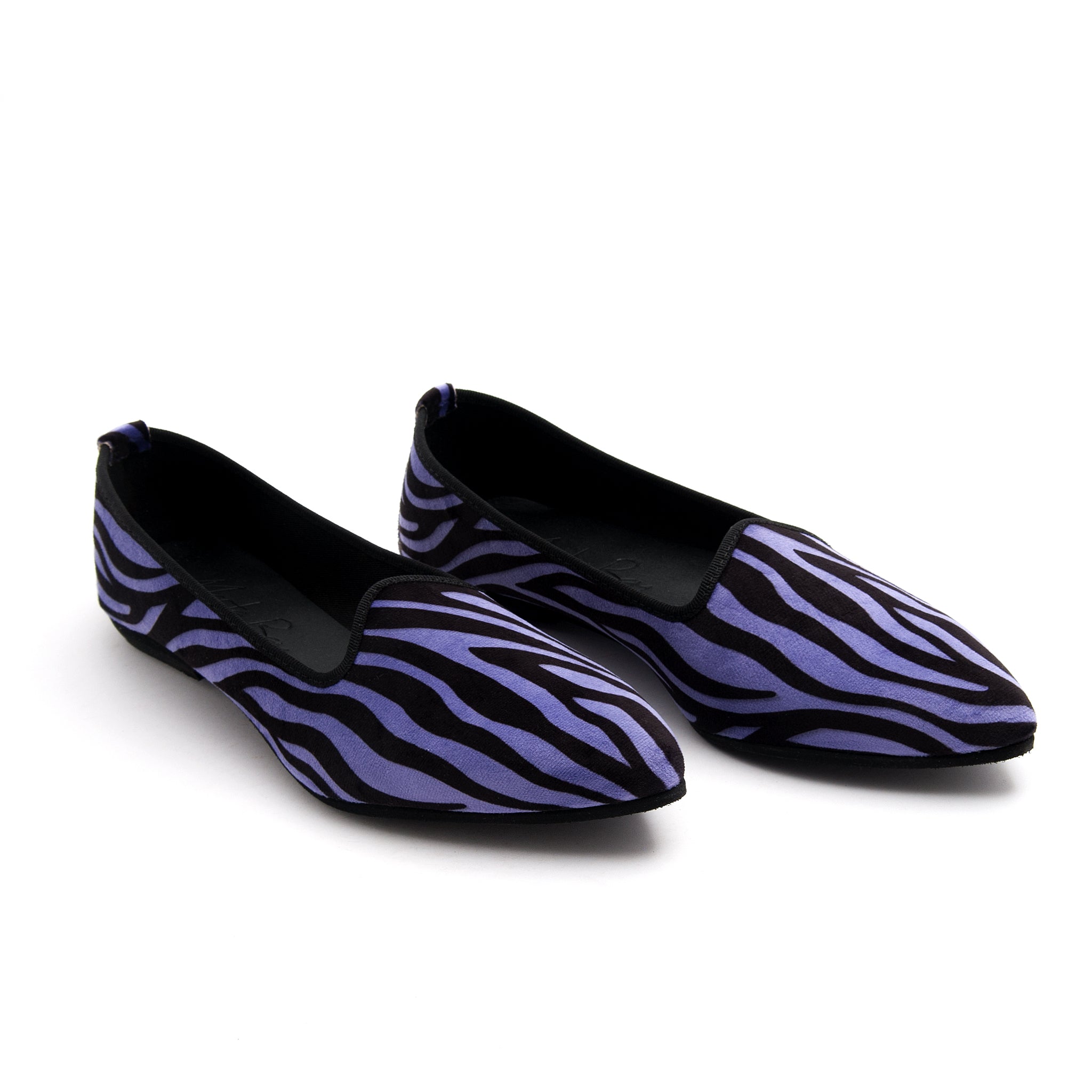 Friulana punta velluto zebrato viola nero - Marta Ray