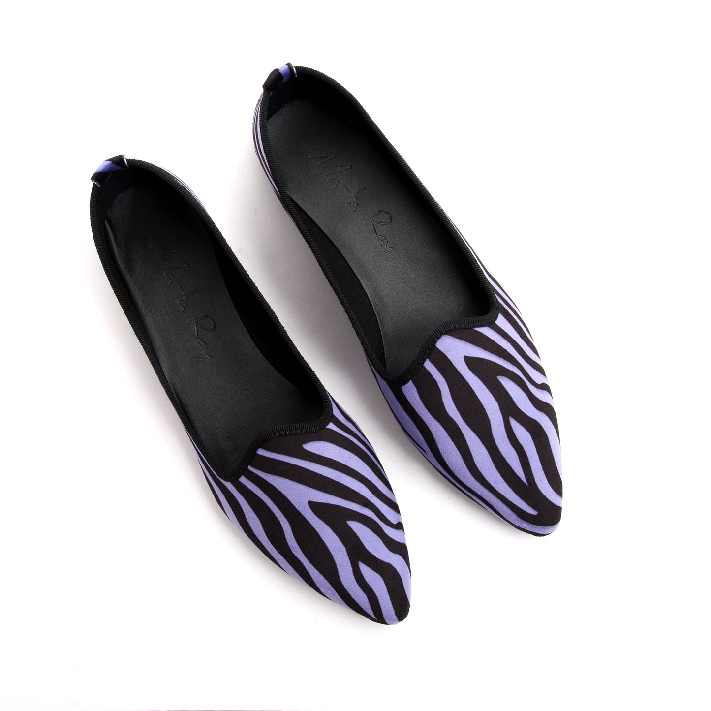 Friulana punta velluto zebrato viola nero - Marta Ray
