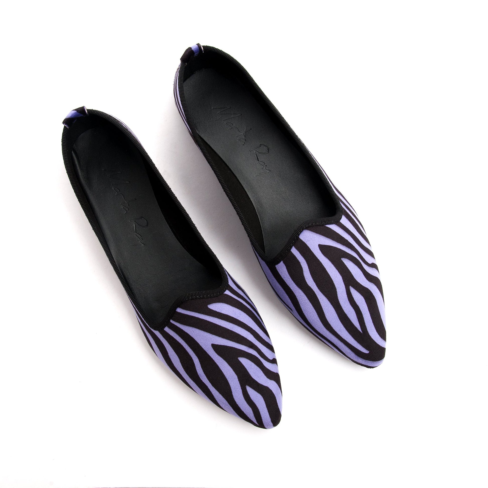 Friulana punta velluto zebrato viola nero - Marta Ray