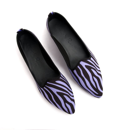Friulana punta velluto zebrato viola nero - Marta Ray