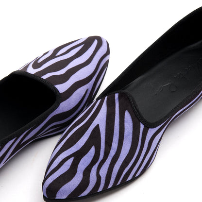 Friulana punta velluto zebrato viola nero - Marta Ray