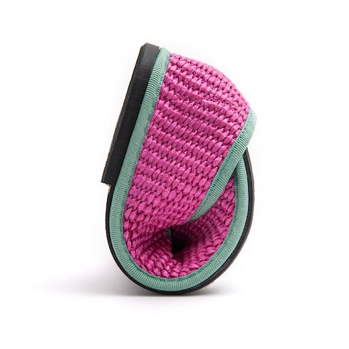 Friulana sacchetto rafia fucsia nastro giada - Marta Ray