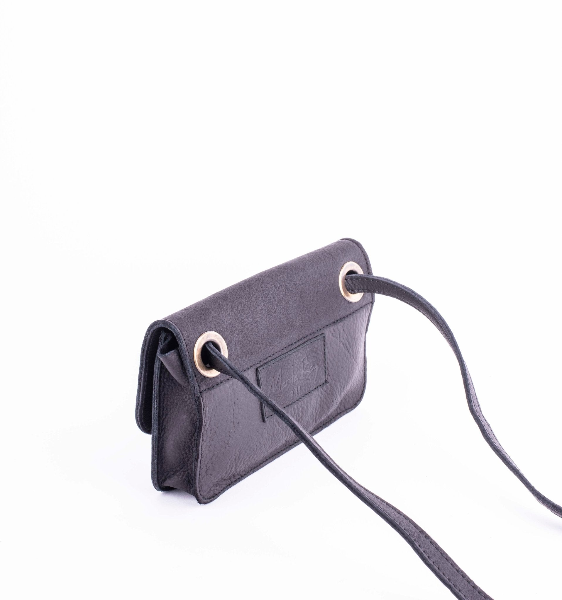 Funny martellato nero - borsa marsupio in pelle nera - Marta Ray