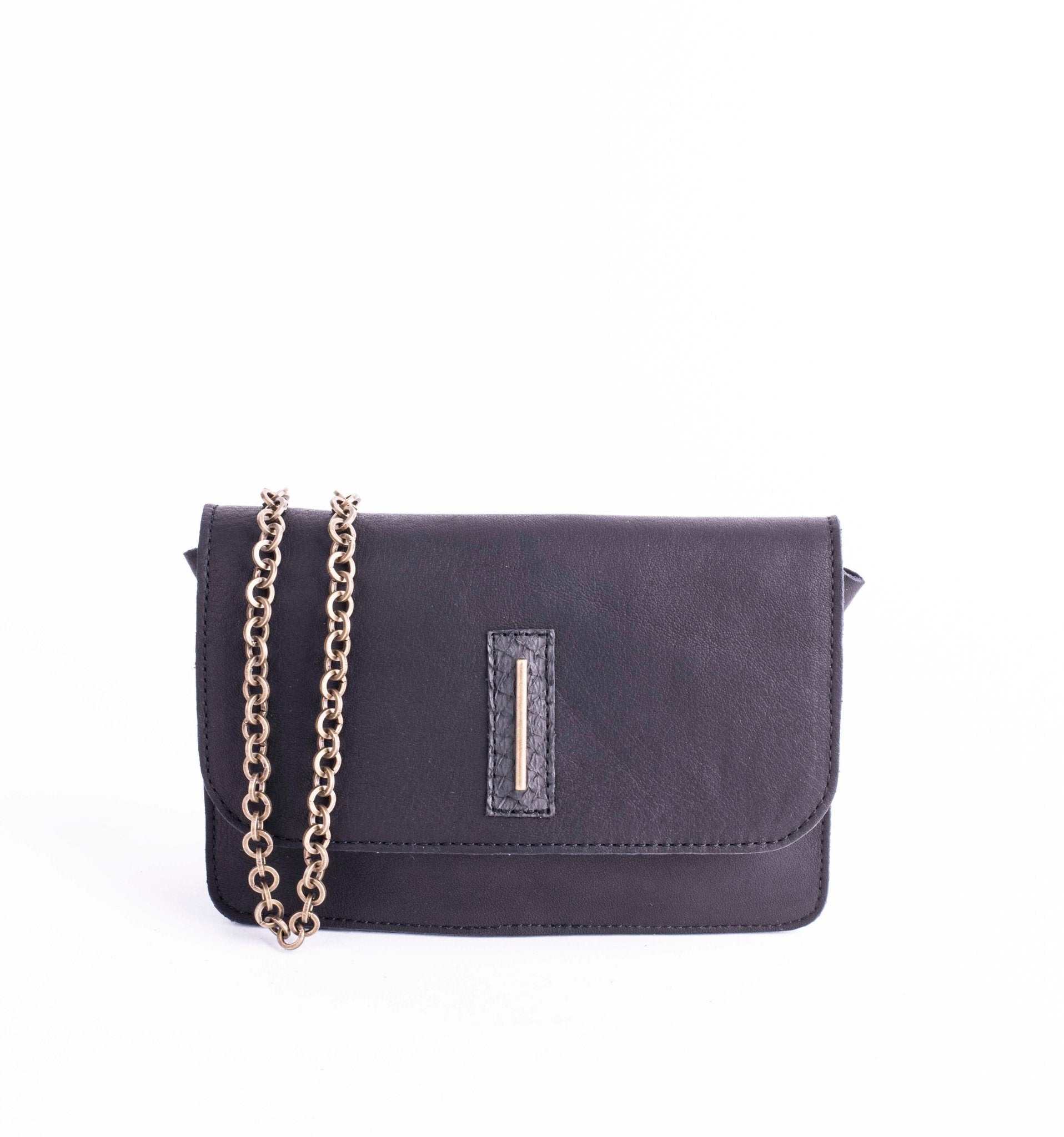 Funny martellato nero - borsa marsupio in pelle nera - Marta Ray