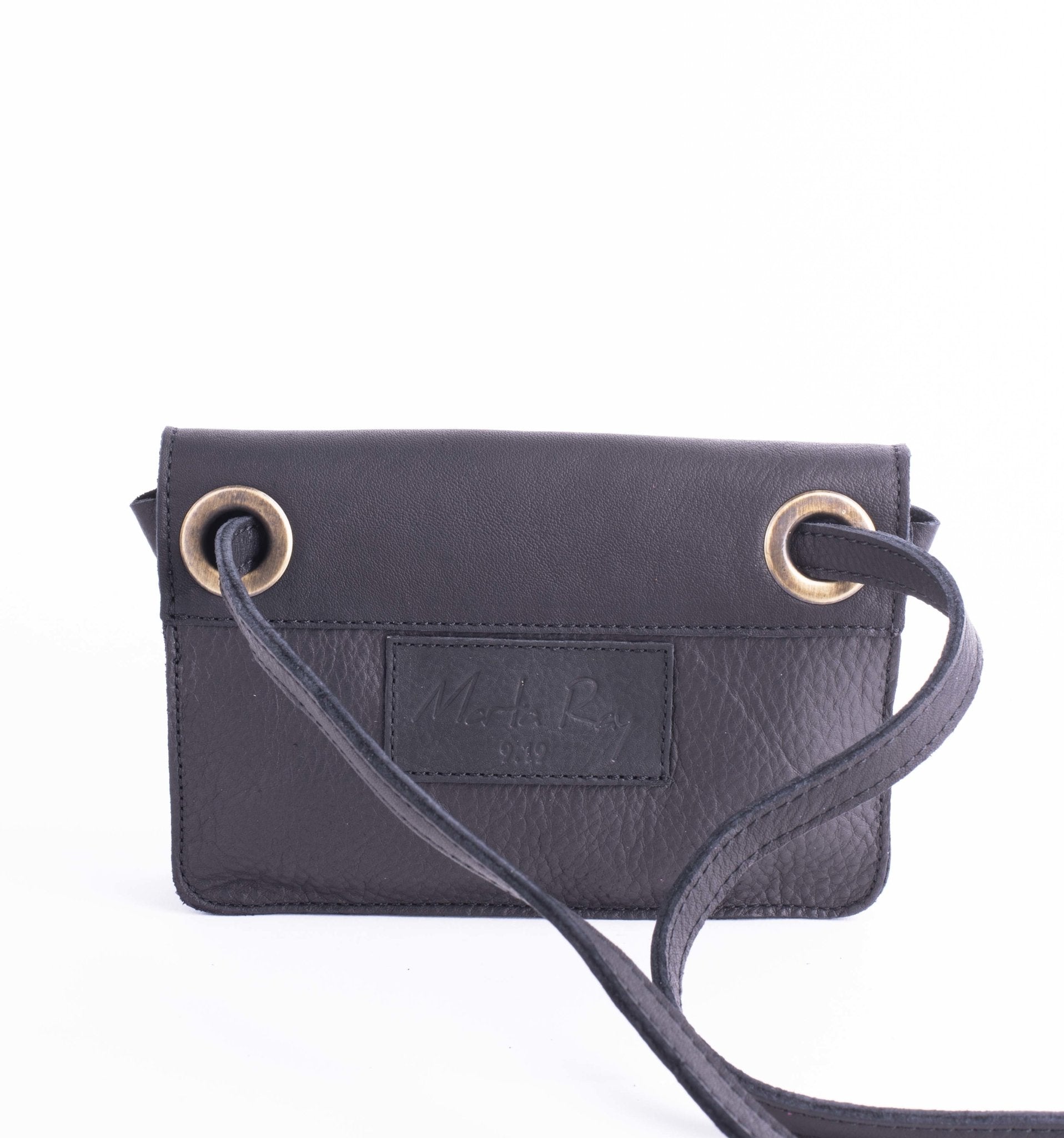 Funny martellato nero - borsa marsupio in pelle nera - Marta Ray