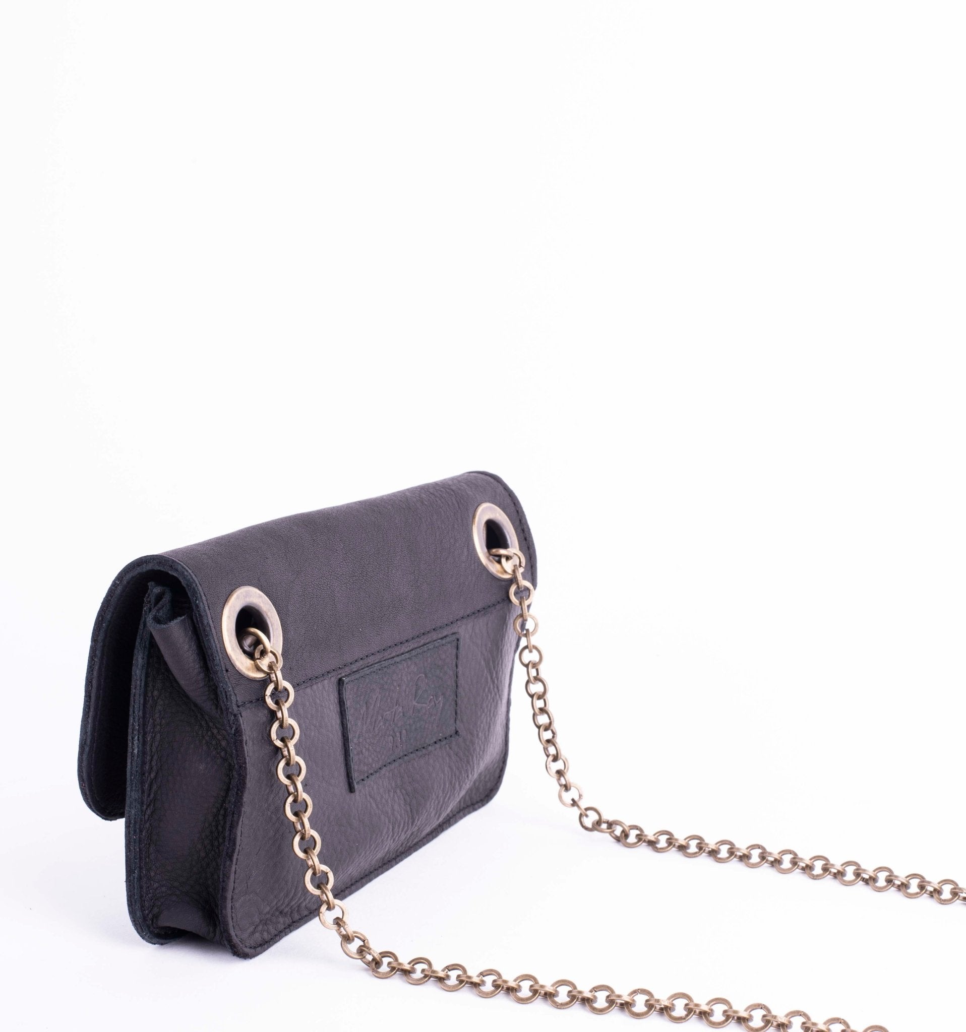 Funny martellato nero - borsa marsupio in pelle nera - Marta Ray
