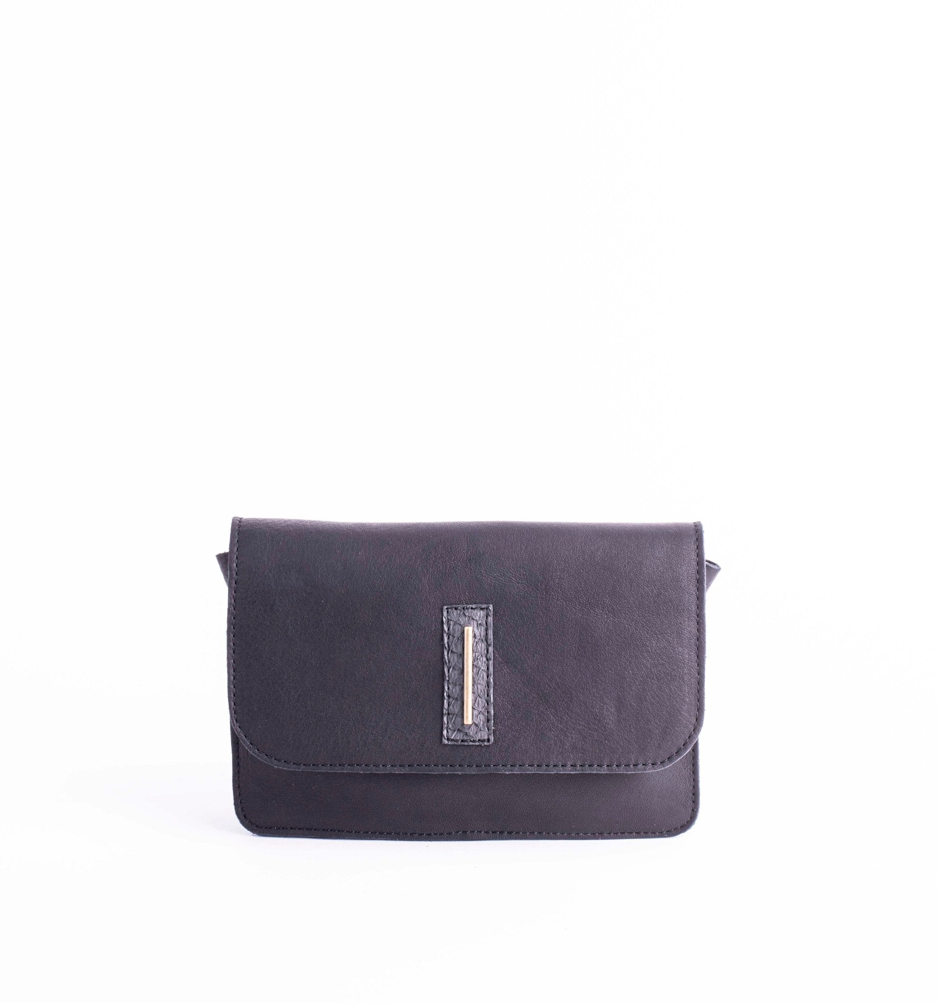 Funny martellato nero - borsa marsupio in pelle nera - Marta Ray