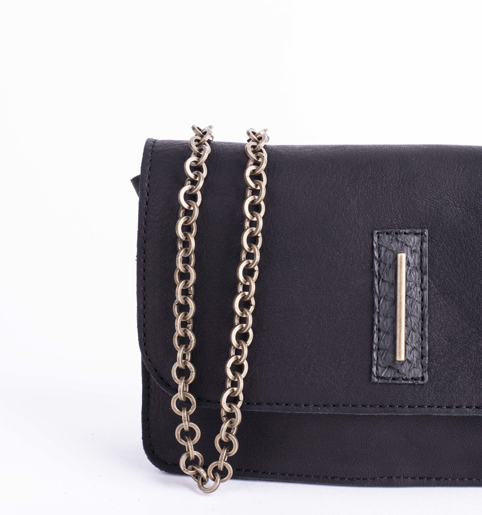 Funny martellato nero - borsa marsupio in pelle nera - Marta Ray