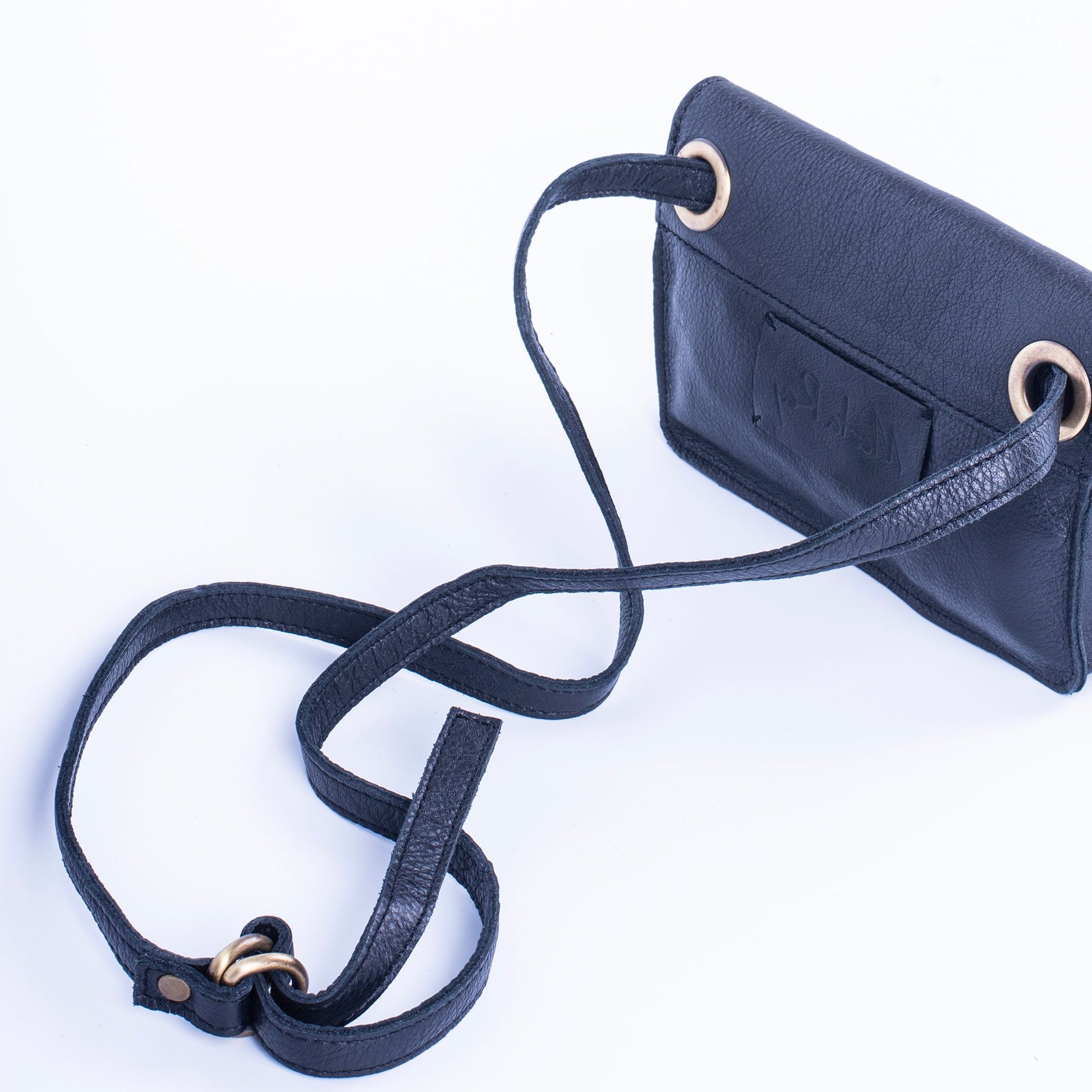 Funny mousse nero - borsa marsupio in pelle nera - Marta Ray