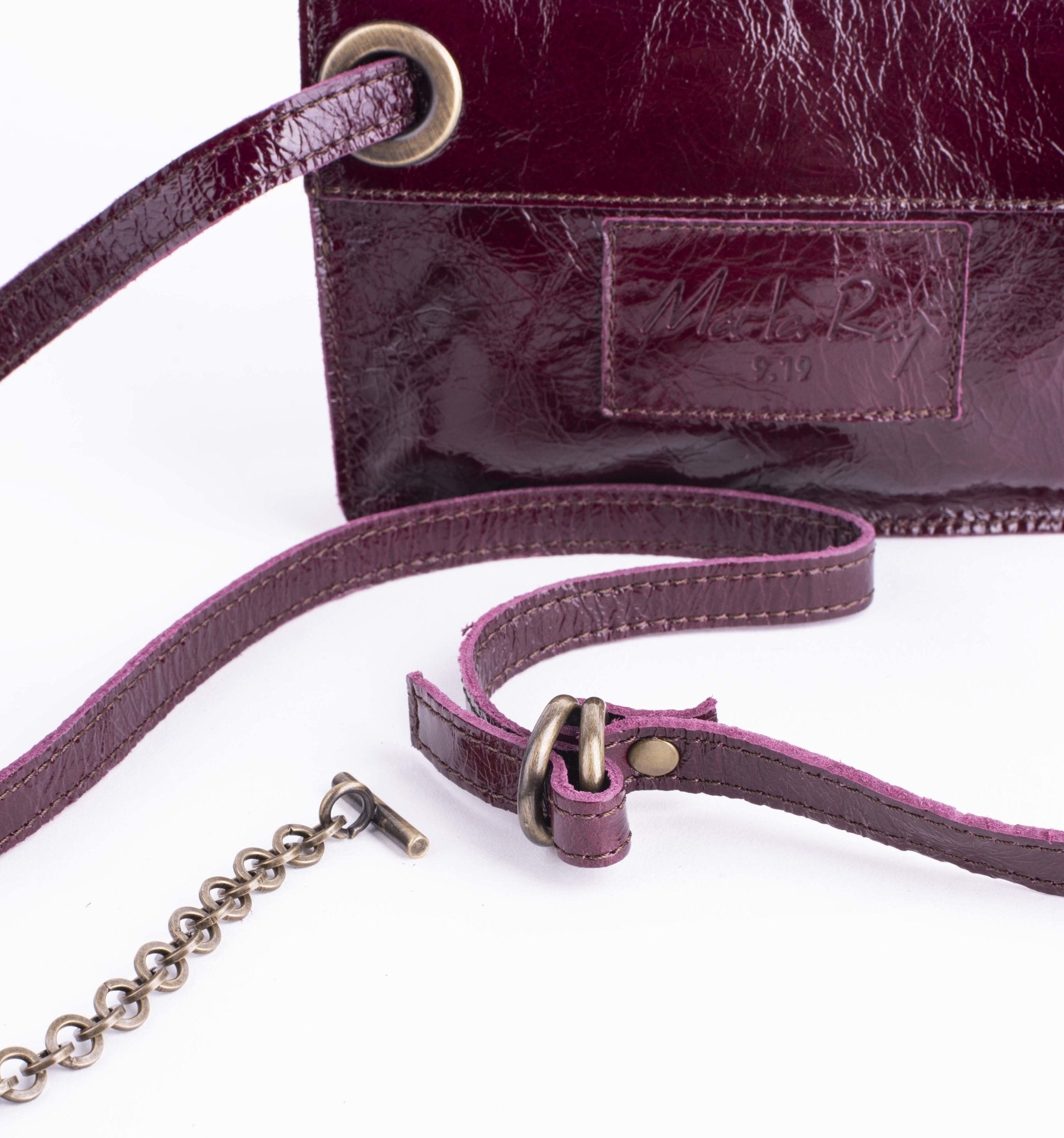 Funny vernice rubino - borsa marsupio in pelle - Marta Ray