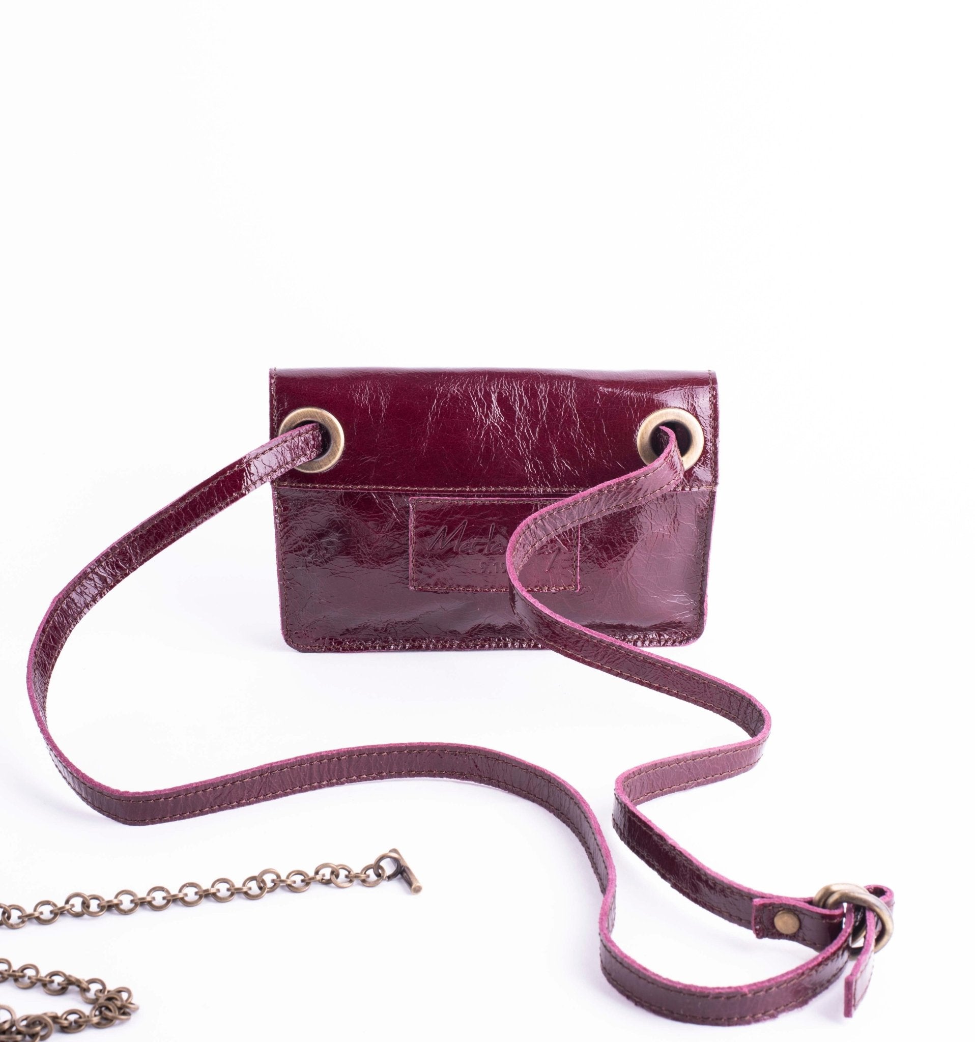 Funny vernice rubino - borsa marsupio in pelle - Marta Ray