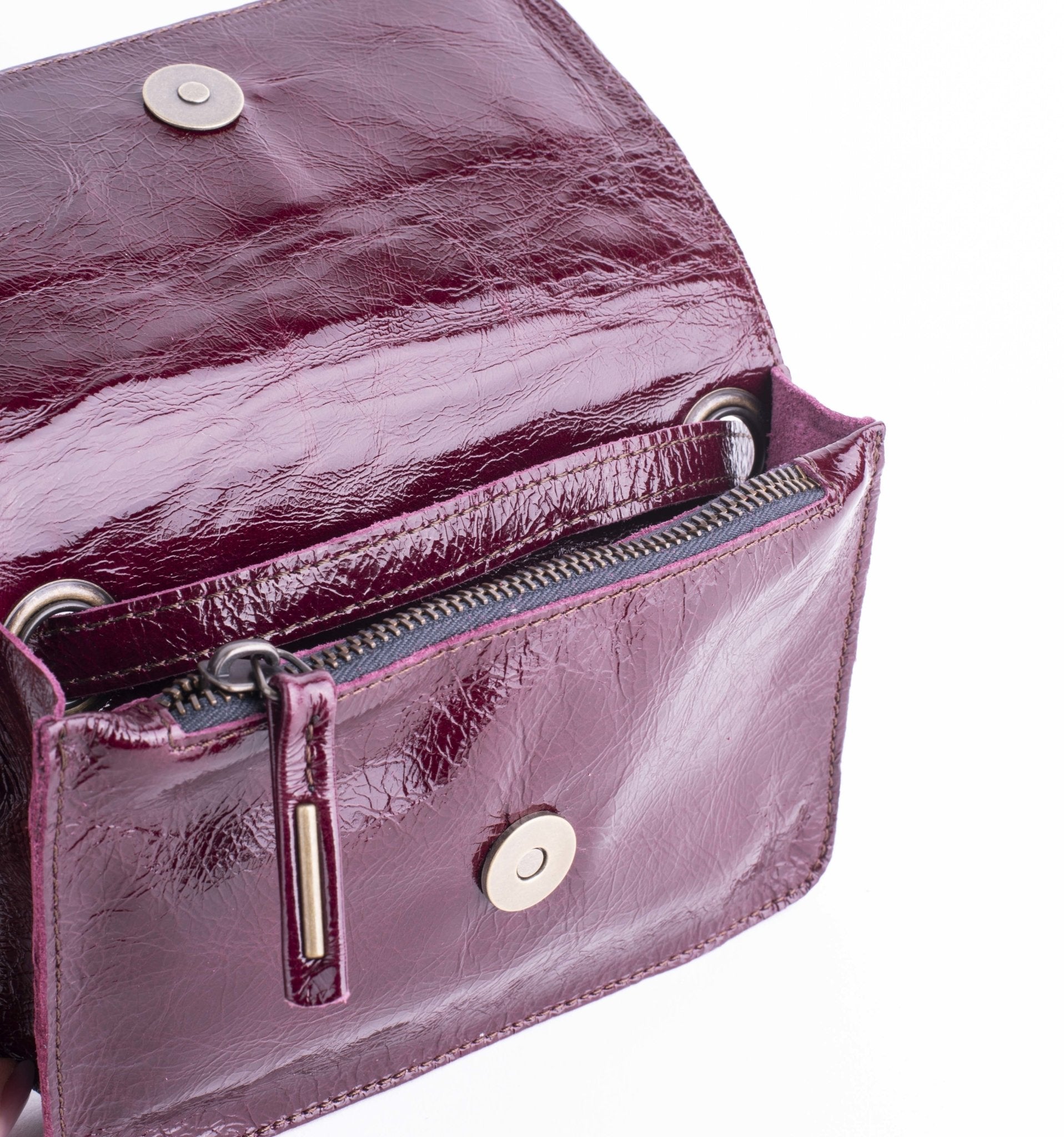 Funny vernice rubino - borsa marsupio in pelle - Marta Ray